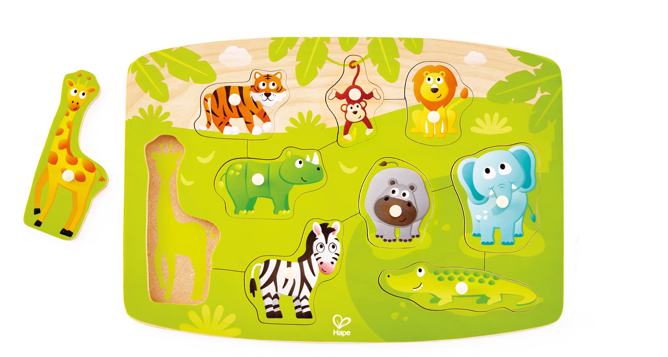 Hape Puzzle Puzzle del cantiere puzzle con pioli in legno