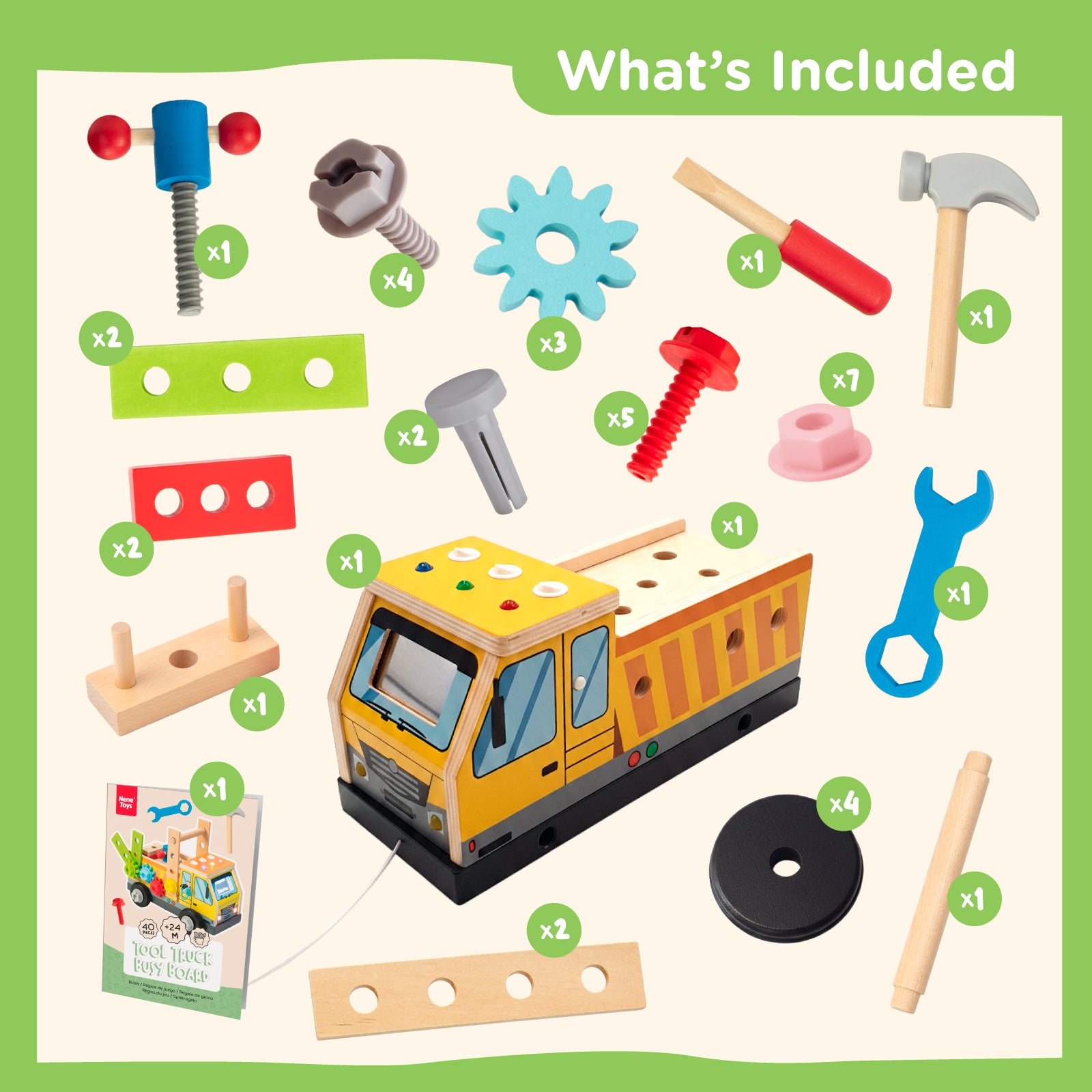 Nene Toys Vehicles & Adventure Tool Truck Busy Board camion attrezzi con luci
