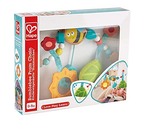 Hape Giocattoli per l'infanzia Gioco per carrozzina sonaglio ape e girasole