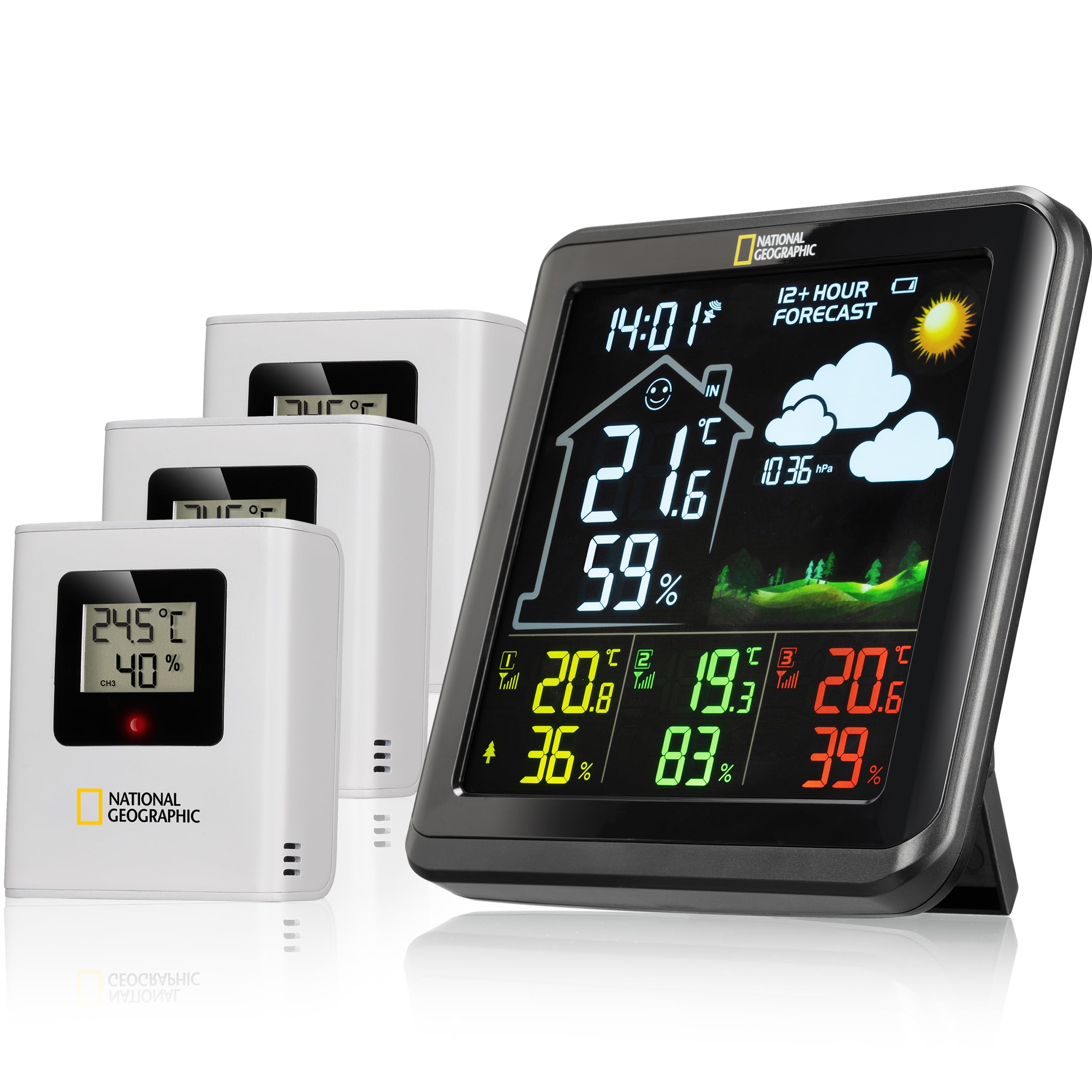 National Geographic Stazioni meteorologiche ed elettronica outdoor Stazione Meteo con sensore da Esterno nera