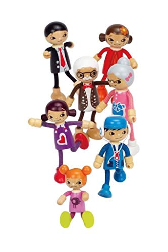Hape Case delle bambole e accessori Bambola di Legno Nonna bambola in legno arti flessibili