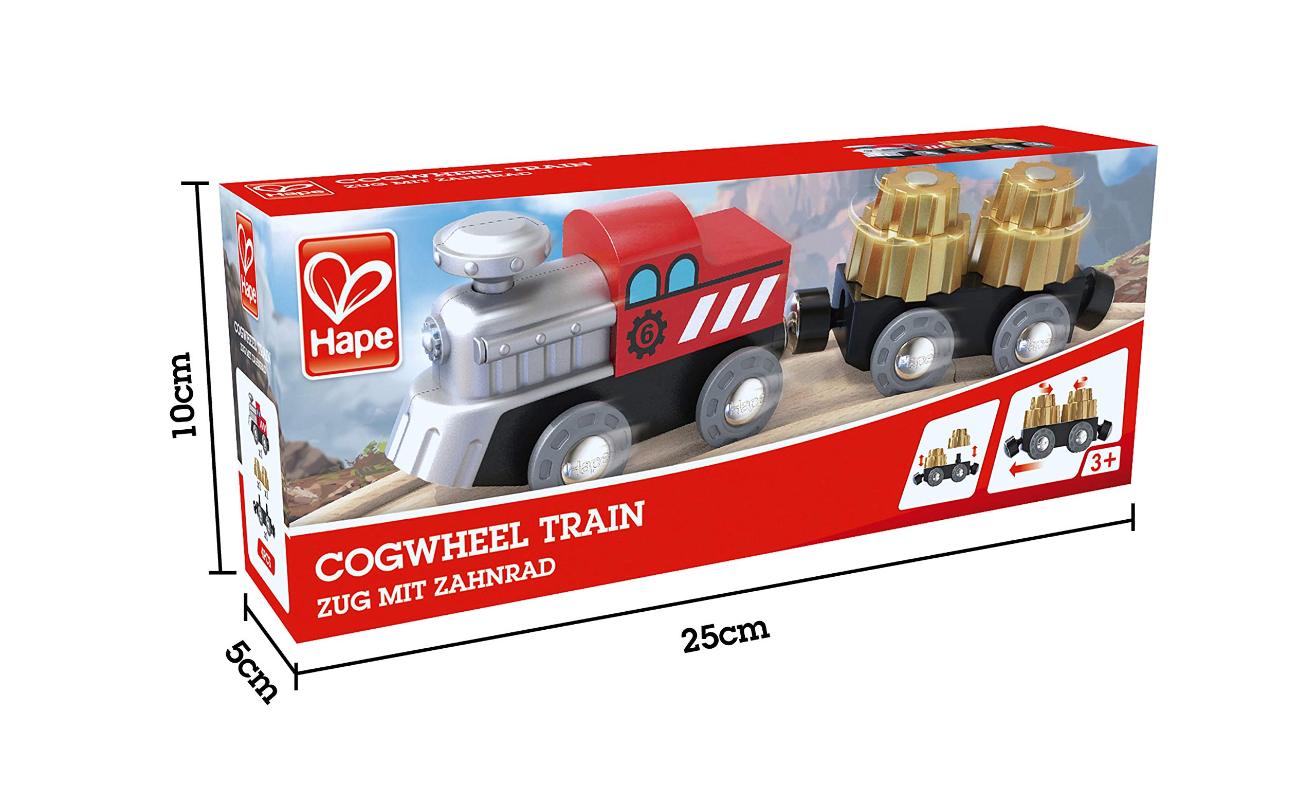 Hape Treno E3751 locomotiva con ingranaggi per binari in legno