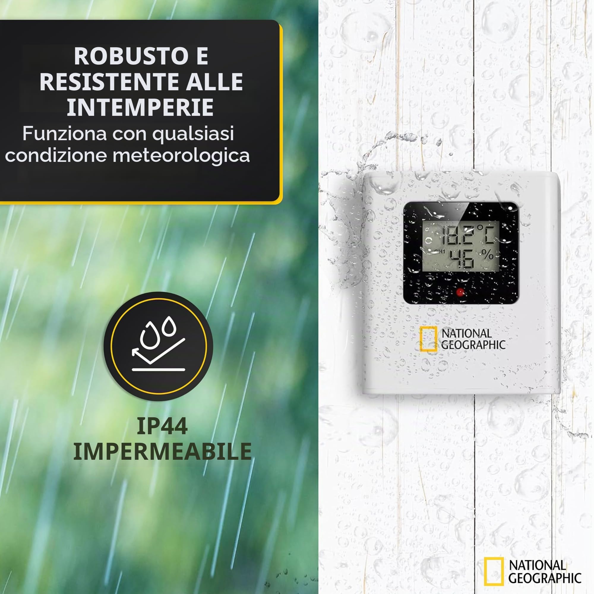 National Geographic Stazioni meteorologiche ed elettronica outdoor 9070700 stazione meteo nera