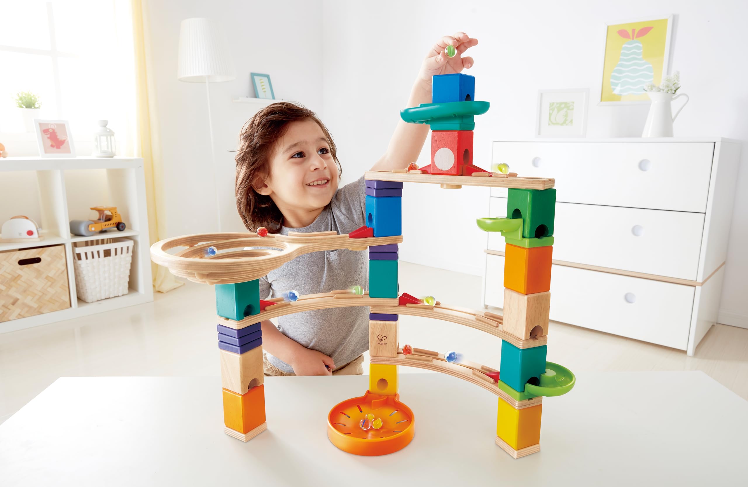 Hape Quadrilla Corsa con Suspense pista biglie legno 44 pezzi 50 biglie