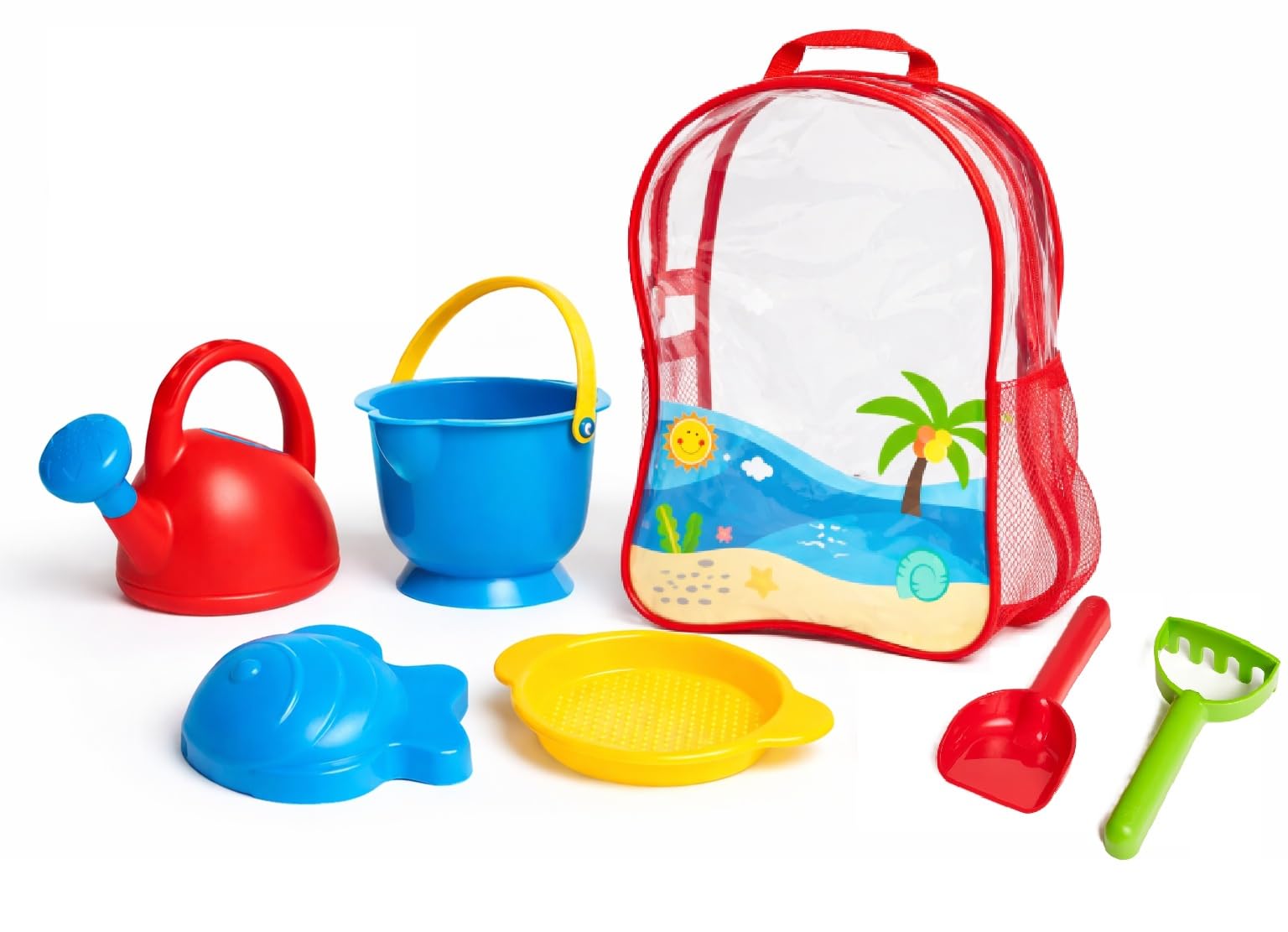 Hape Giochi da spiaggia Kit Zaino da Spiaggia 24M+ set giochi sabbia senza BPA