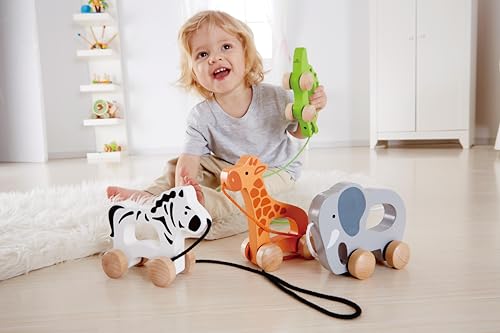 Hape Spingi e cammina Elefante da trainare elefante in legno dai 12 mesi