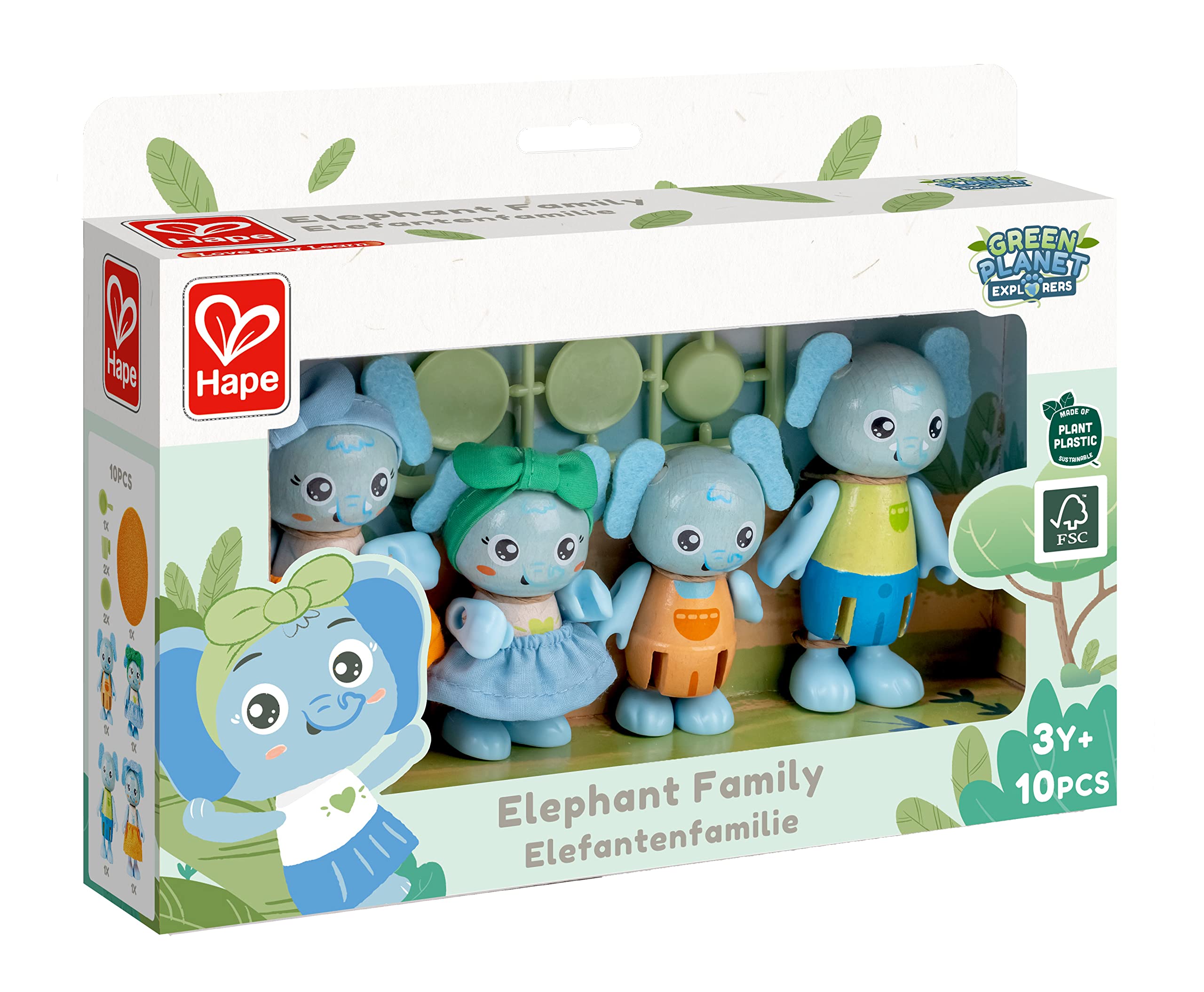 Hape Green Planet Explorers Famiglia di koala, personaggi in bambù e Green PE