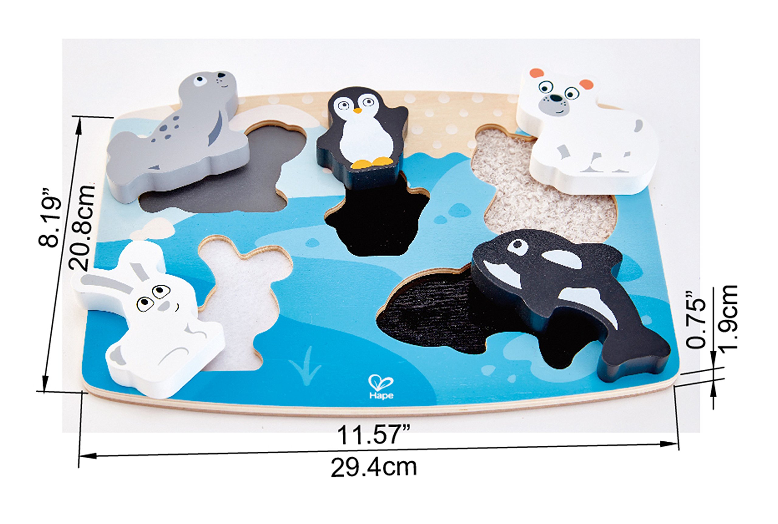 Hape Puzzle Puzzle tattile degli animali polari Fiori bianchi