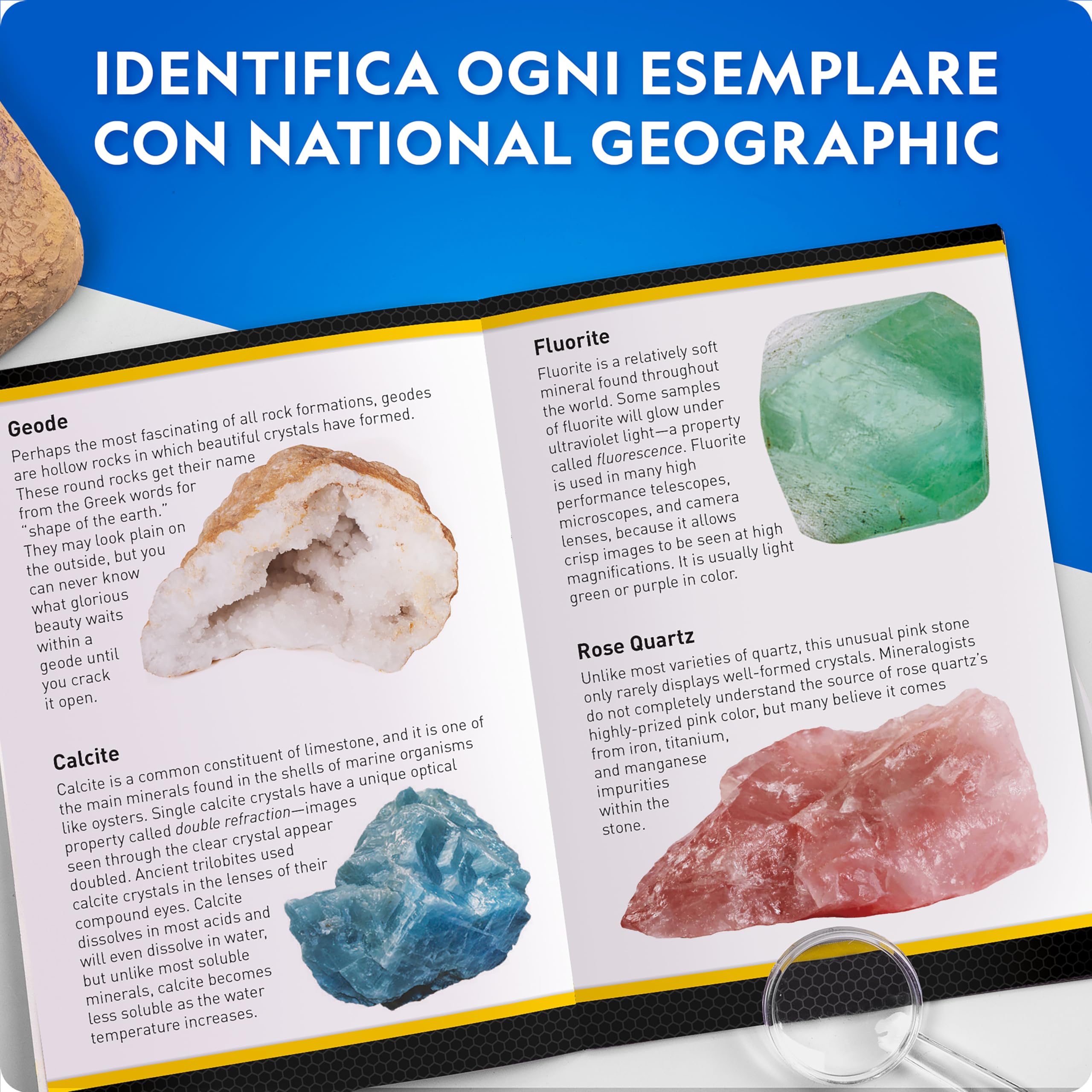National Geographic Kit scientifici e di scoperta Mega Kit di Scavo Gemme 15 pietre