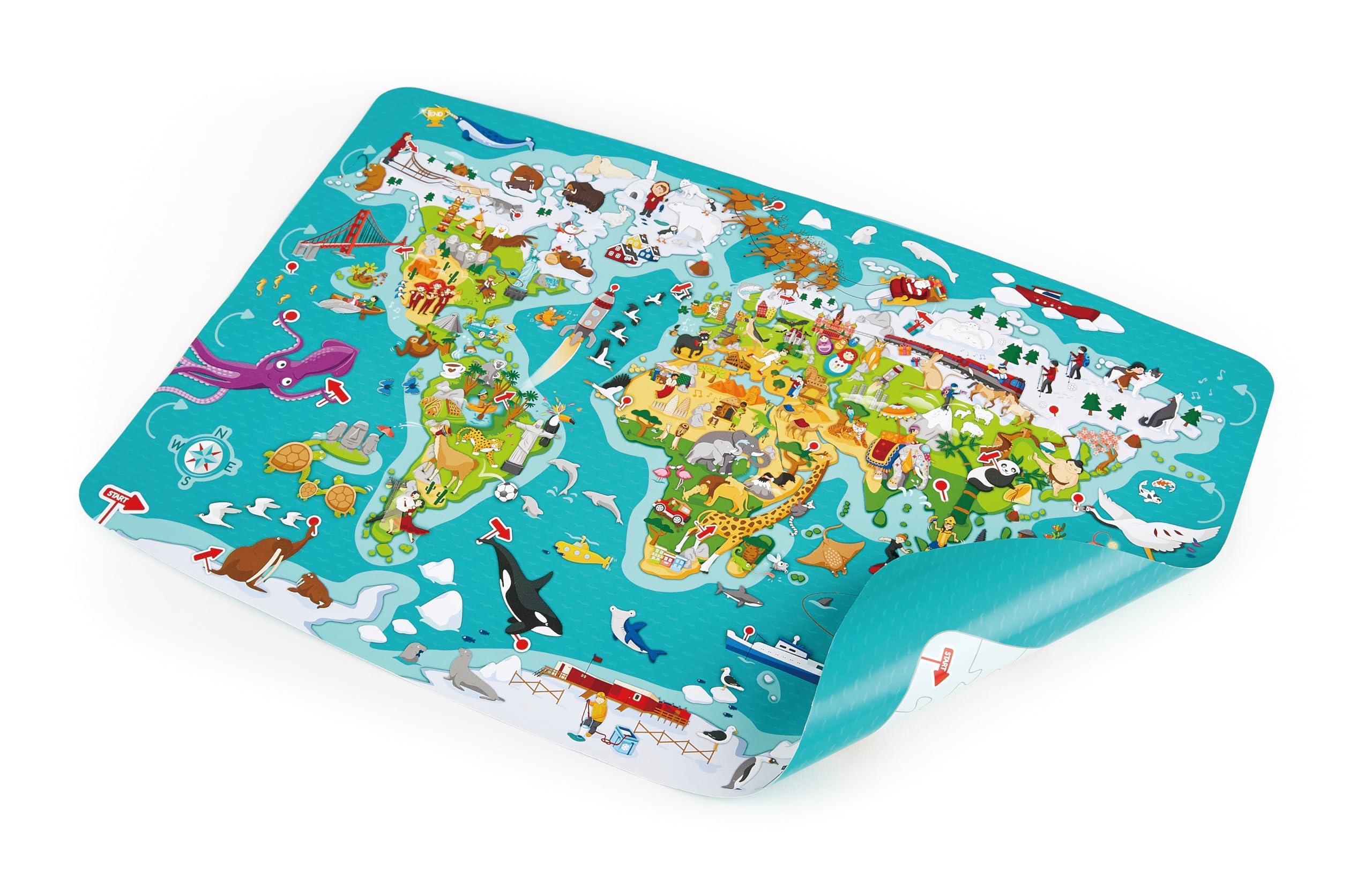 Hape Puzzle Mappa del Mondo puzzle 100 pezzi dai 5 anni