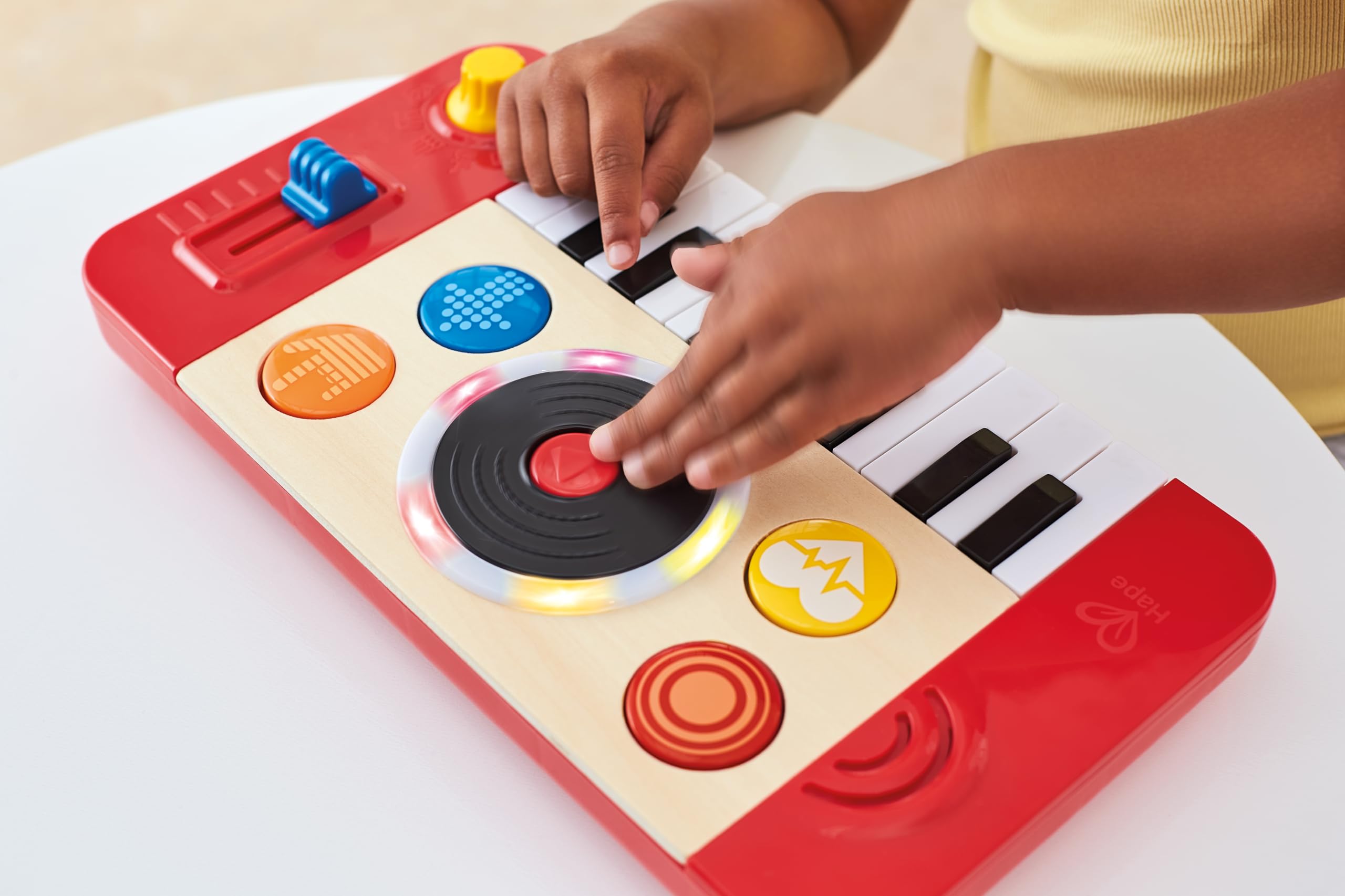 Hape Giochi musicali Studio DJ Mix & Spin giocattolo musicale con luci
