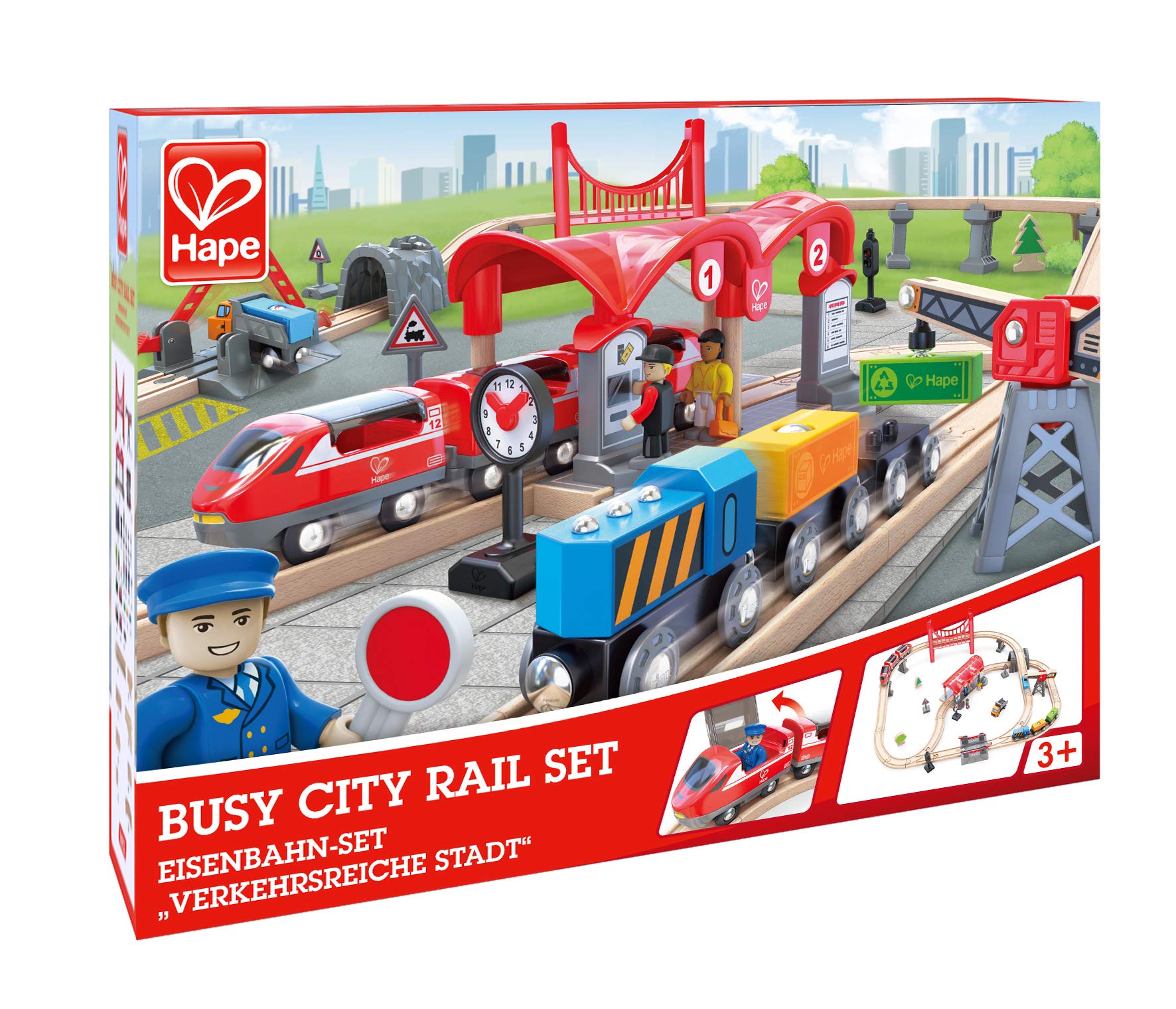 Hape Treno Pista Città Trafficata 51 pezzi ferroviaria