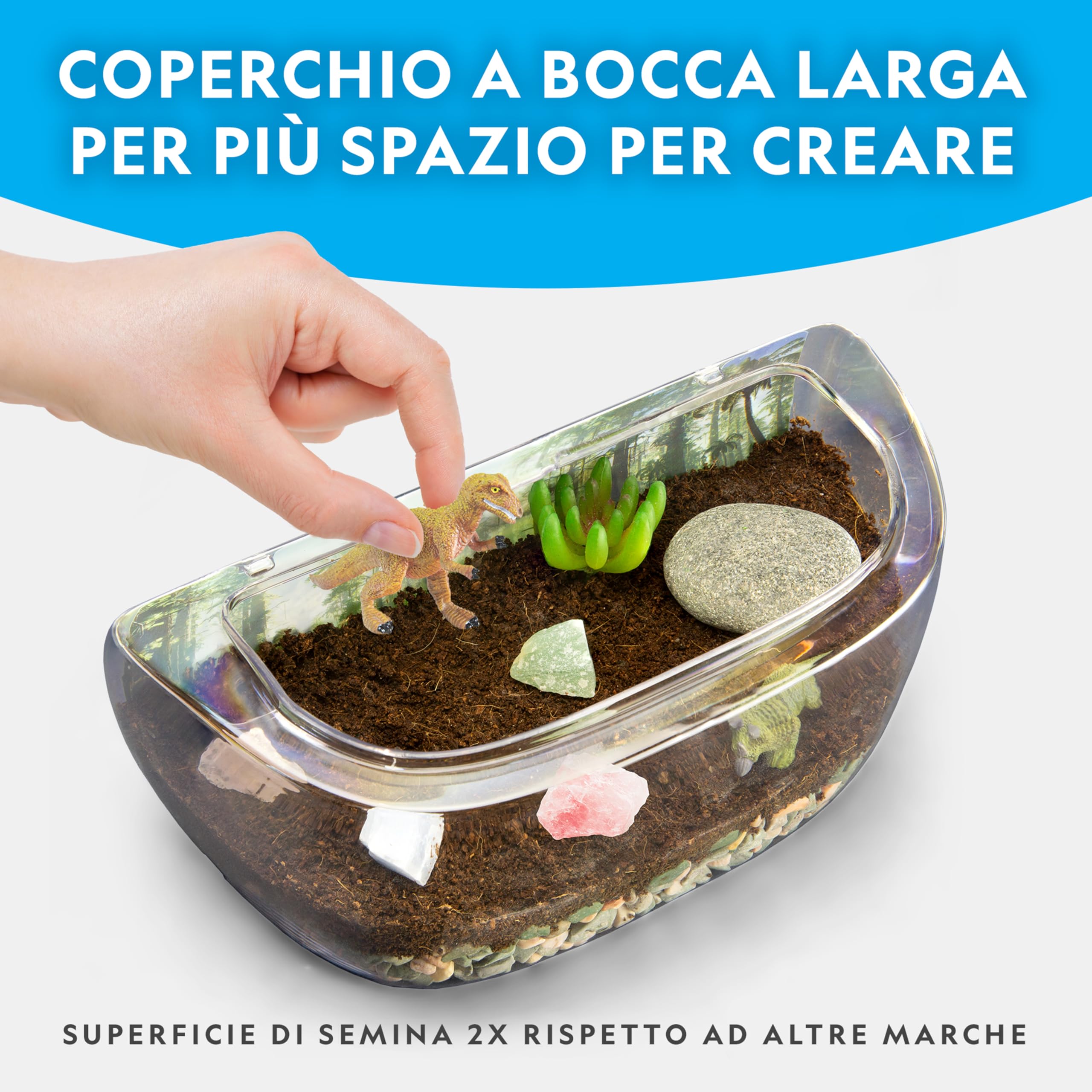 National Geographic Kit scientifici e di scoperta Terrario con dinosauri e piante vere