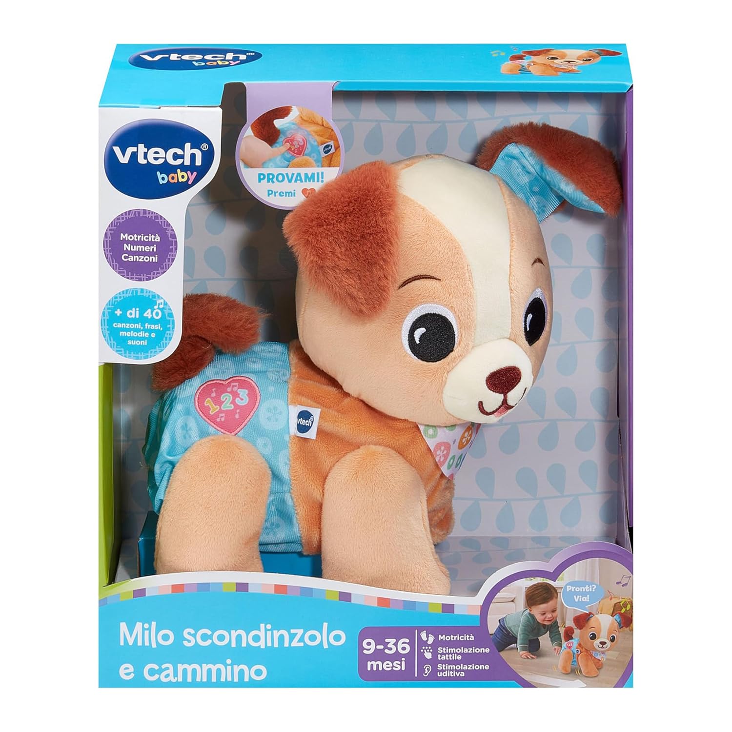 VTech Milo Scodinzolo e Cammino peluche interattivo 9-36 mesi sensoriale