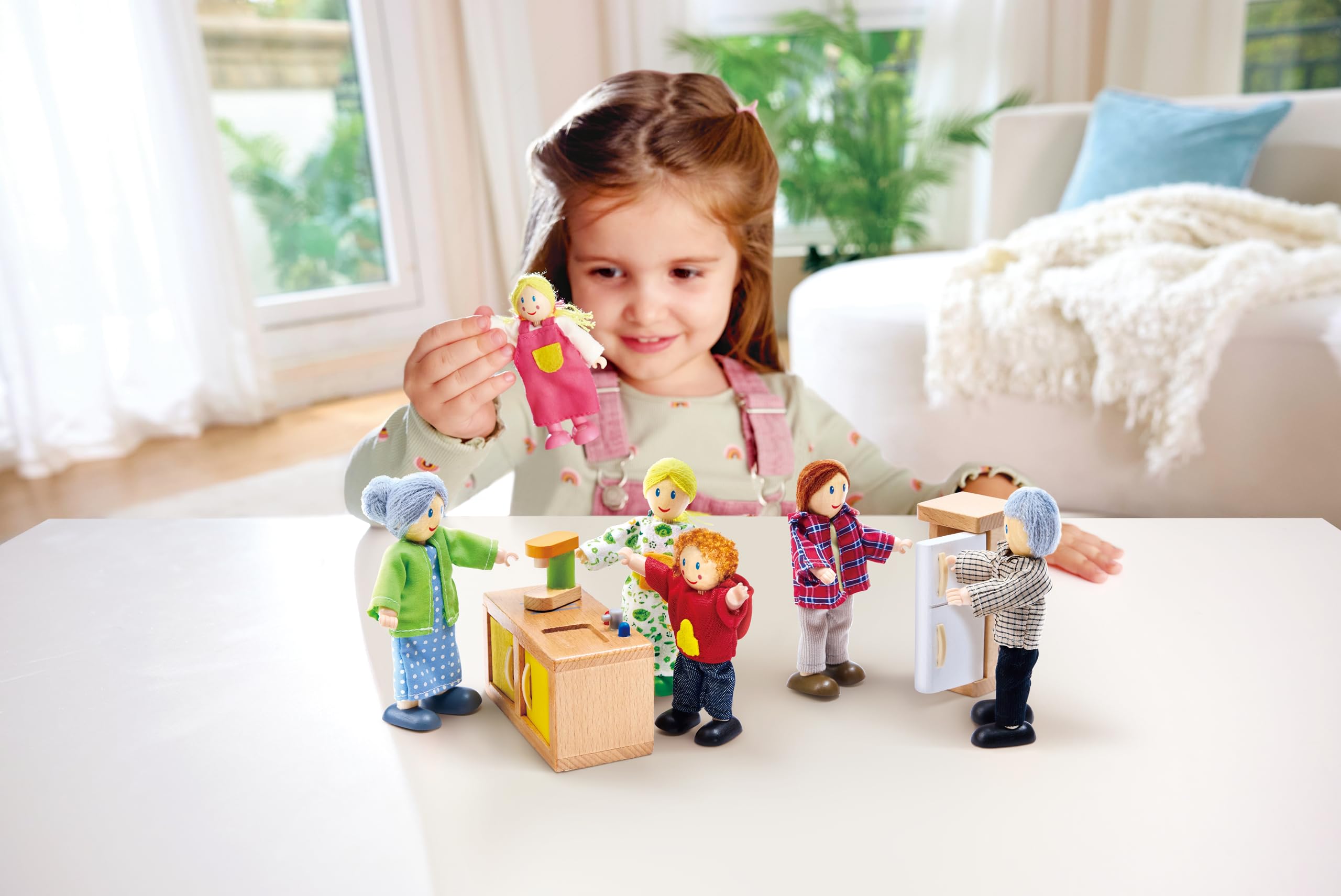 Hape Case delle bambole e accessori E3500 Famiglia Felice bambole in legno