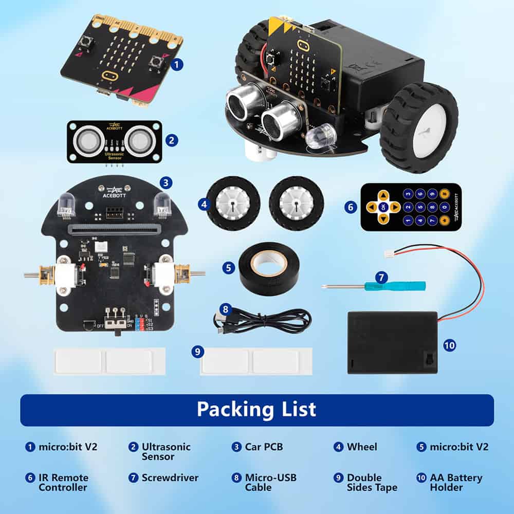 ACEBOTT Explorer Series QD024 TinkerBott Micro:bit Robot Car Kit robot programmabile