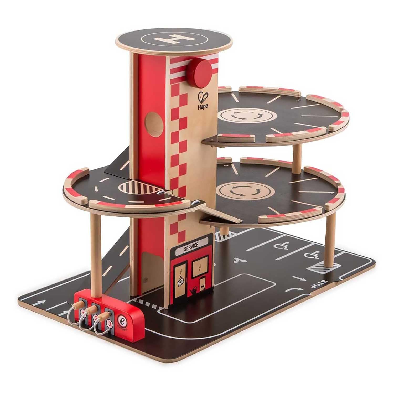 Hape Giochi di ruolo Garage in Legno garage giocattolo a 4 piani