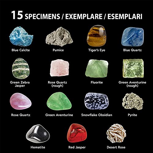 National Geographic Kit scientifici e di scoperta JM80571M rocce e minerali 15 pezzi