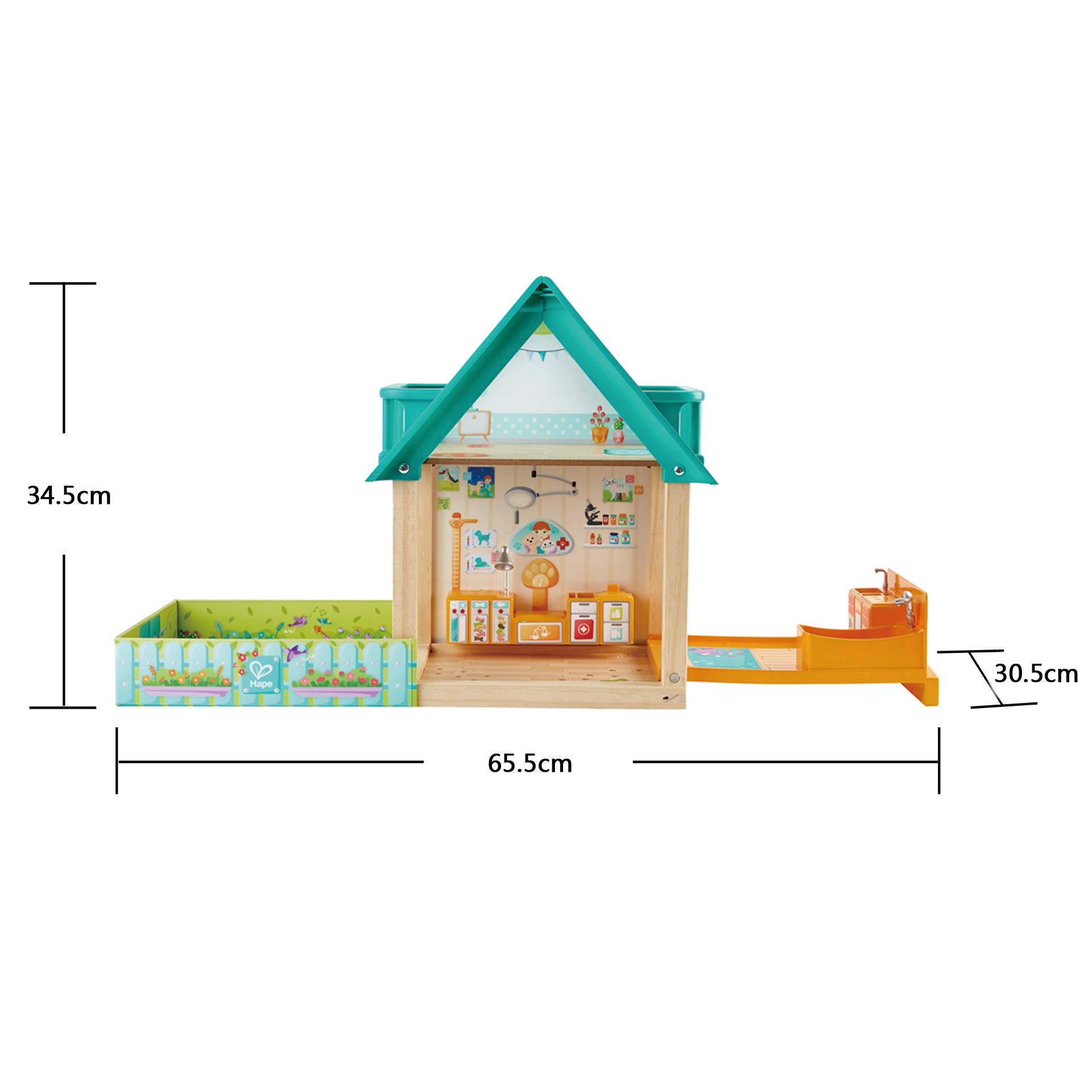 Hape E3408 Furry Friend Vet Set casa veterinaria in legno