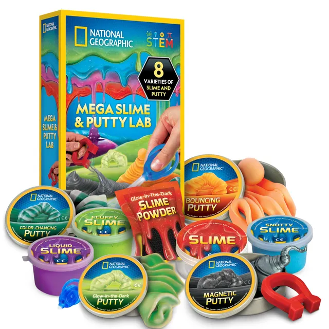 National Geographic Mega Slime Kit & Putty Lab kit slime 8 tipi STEM