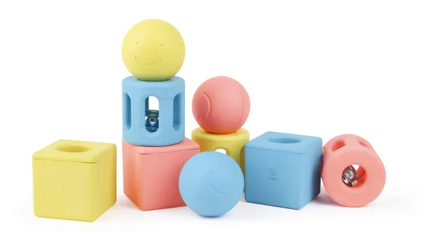 Hape Giocattoli per l'infanzia E0456 Trio di sonagli geometrici