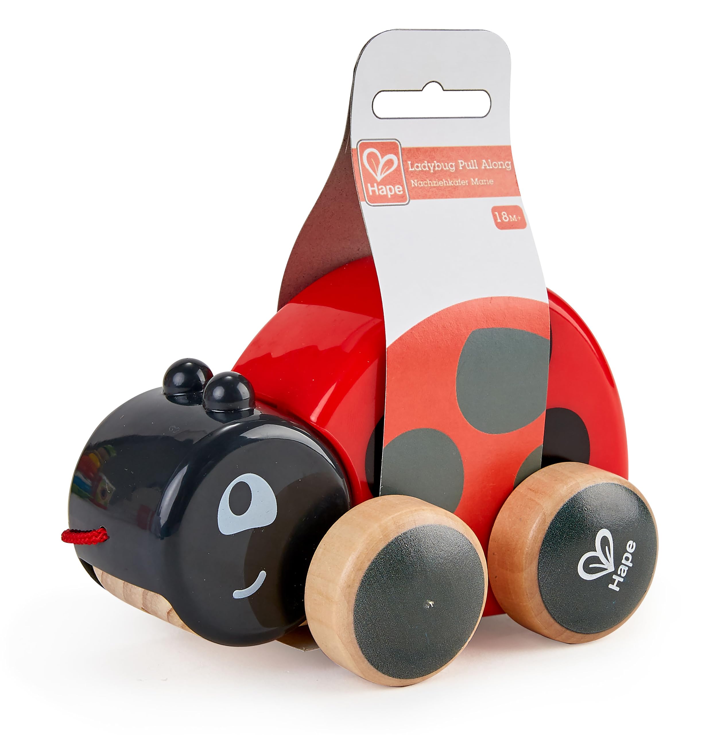 Hape Spingi e cammina Coccinella Spingi&Tira gioco trainabile in legno dai 12 mesi