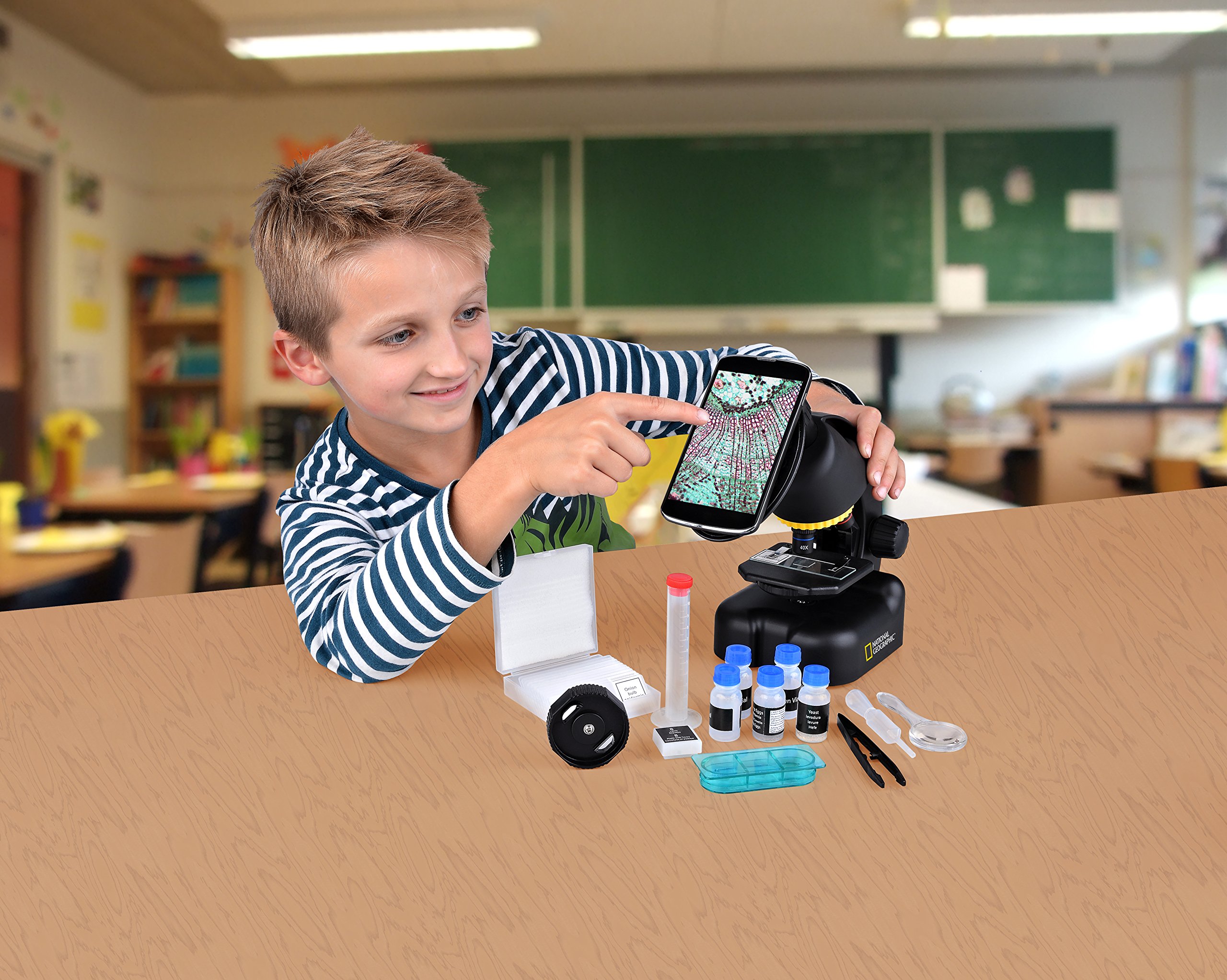 National Geographic Microscopi 40-640X microscopio con smartphone