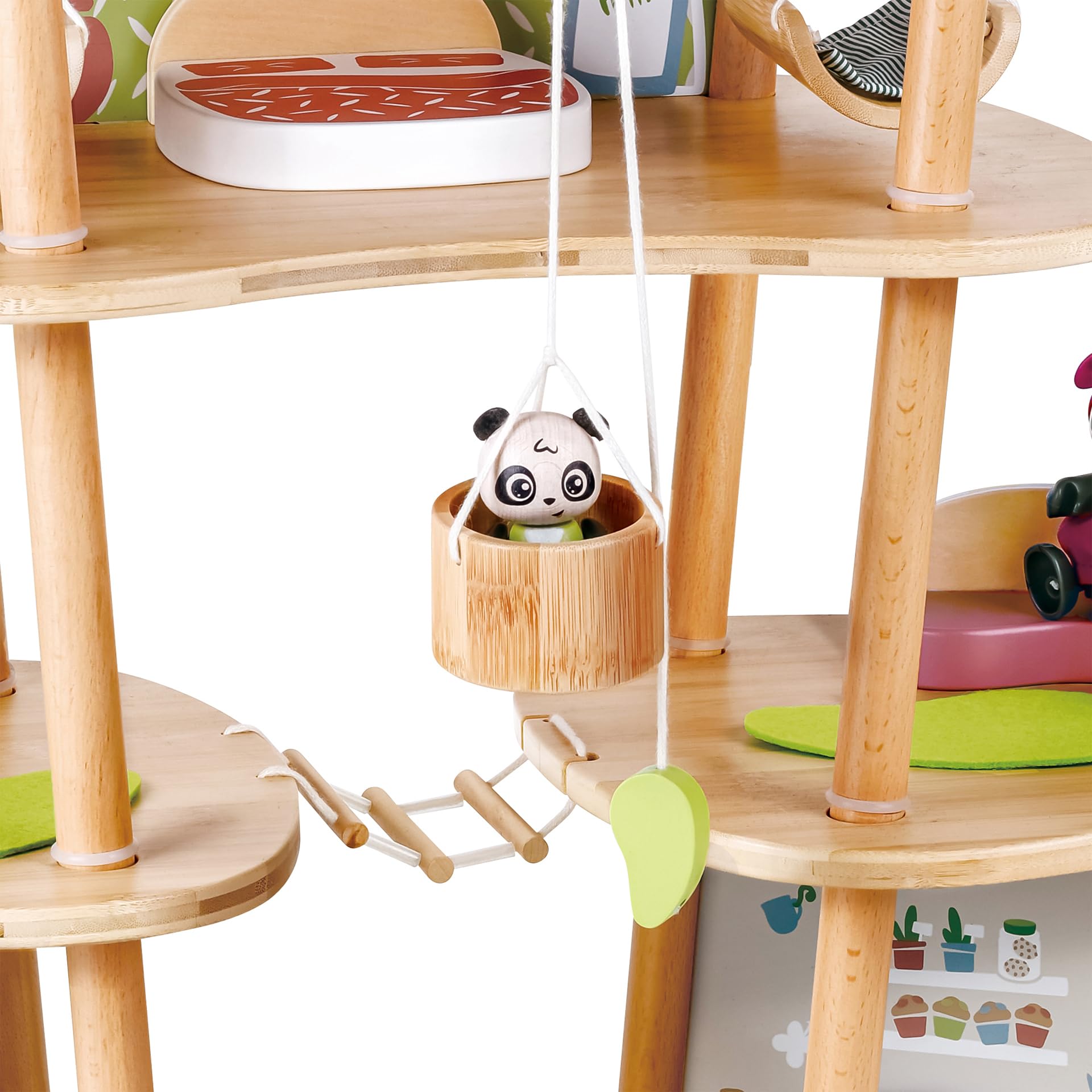 Hape Green Planet Explorers Casa di bambù dei Panda casa giocattolo 3 piani in bambù