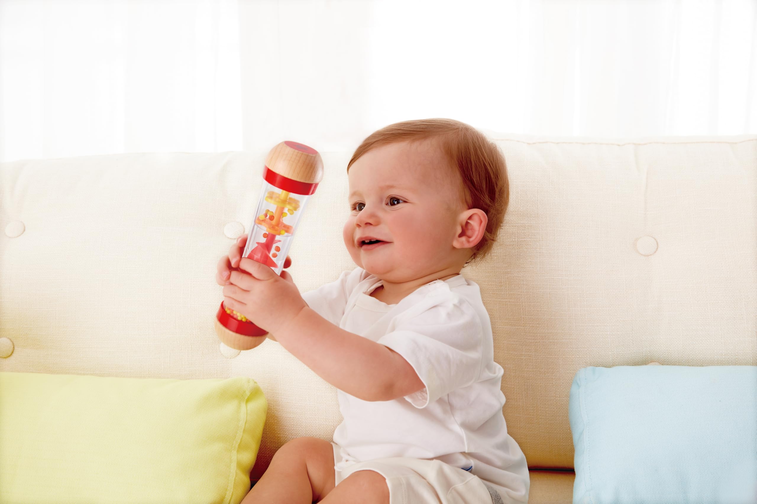 Hape Giochi musicali Cascata di Perline bastone della pioggia rosso