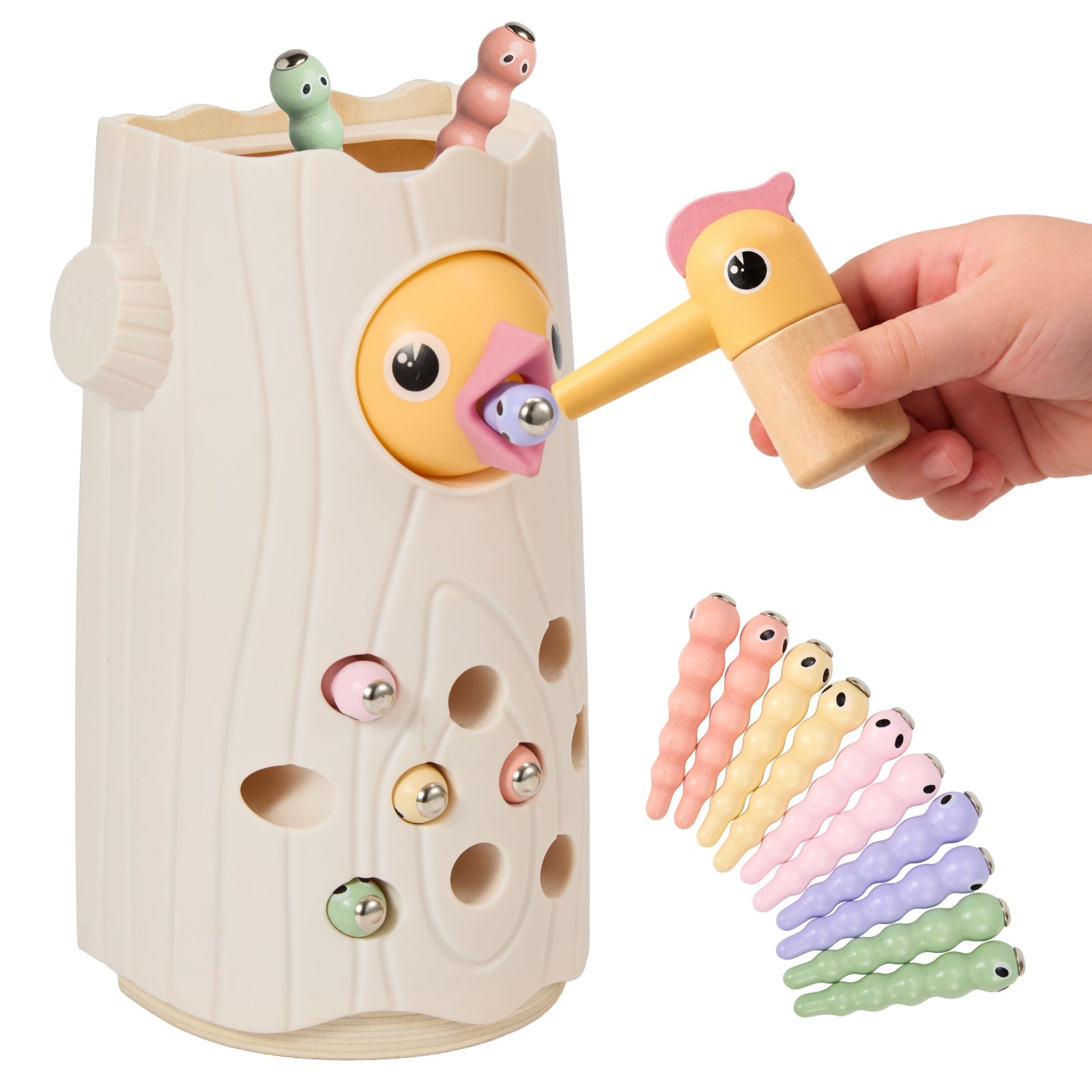 Nene Toys Baby & Toddler Toys Little Woodpecker, gioco magnetico rosa