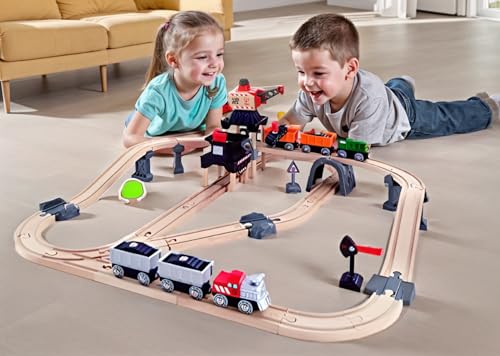 Hape Treno pista miniera con gru magnetica e trenini