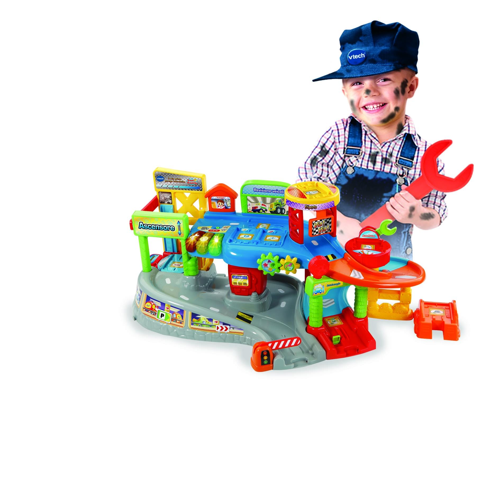 VTech Vroom Vroom Go Il Mio Primo Garage pista macchinine parlante