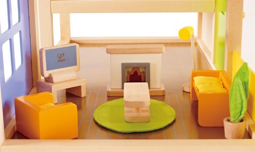 Hape Mobili Stanza Multimediale e Salotto casa delle bambole in legno