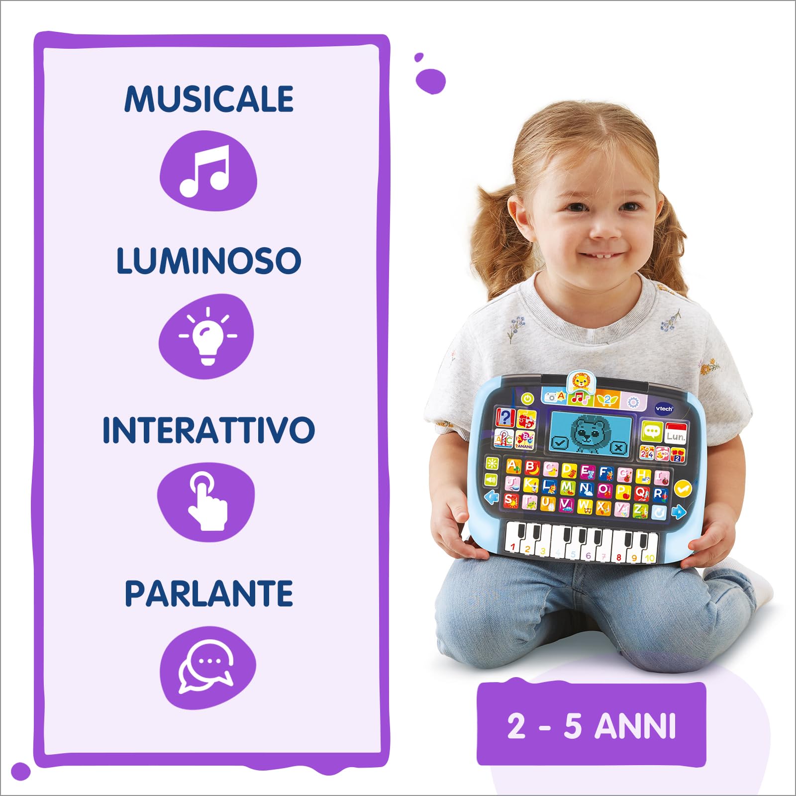 V-Tech Giocattoli 3-6 anni Bit Smart tablet educativo 2-5 anni