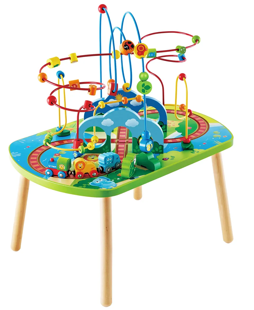 Hape Treno E3824 tavolo treno giungla multiattività in legno
