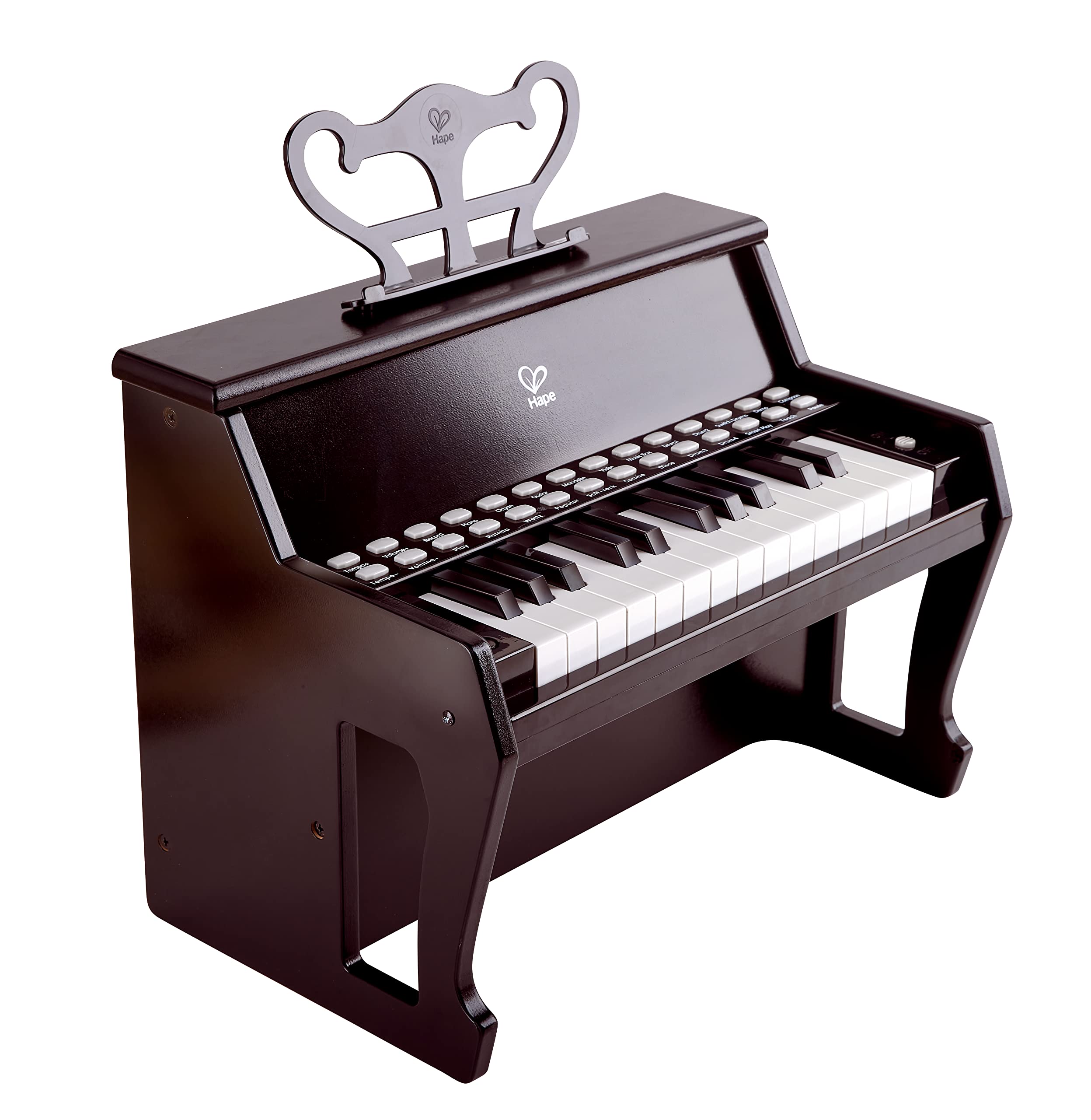 Hape Giochi musicali Impara con le Luci pianoforte nero 25 tasti luminosi