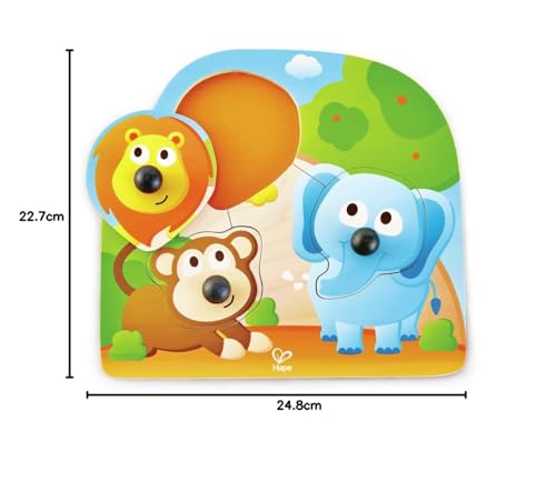 Hape Puzzle E1310 Big Nose Jungle puzzle con bottoni Tropical legno