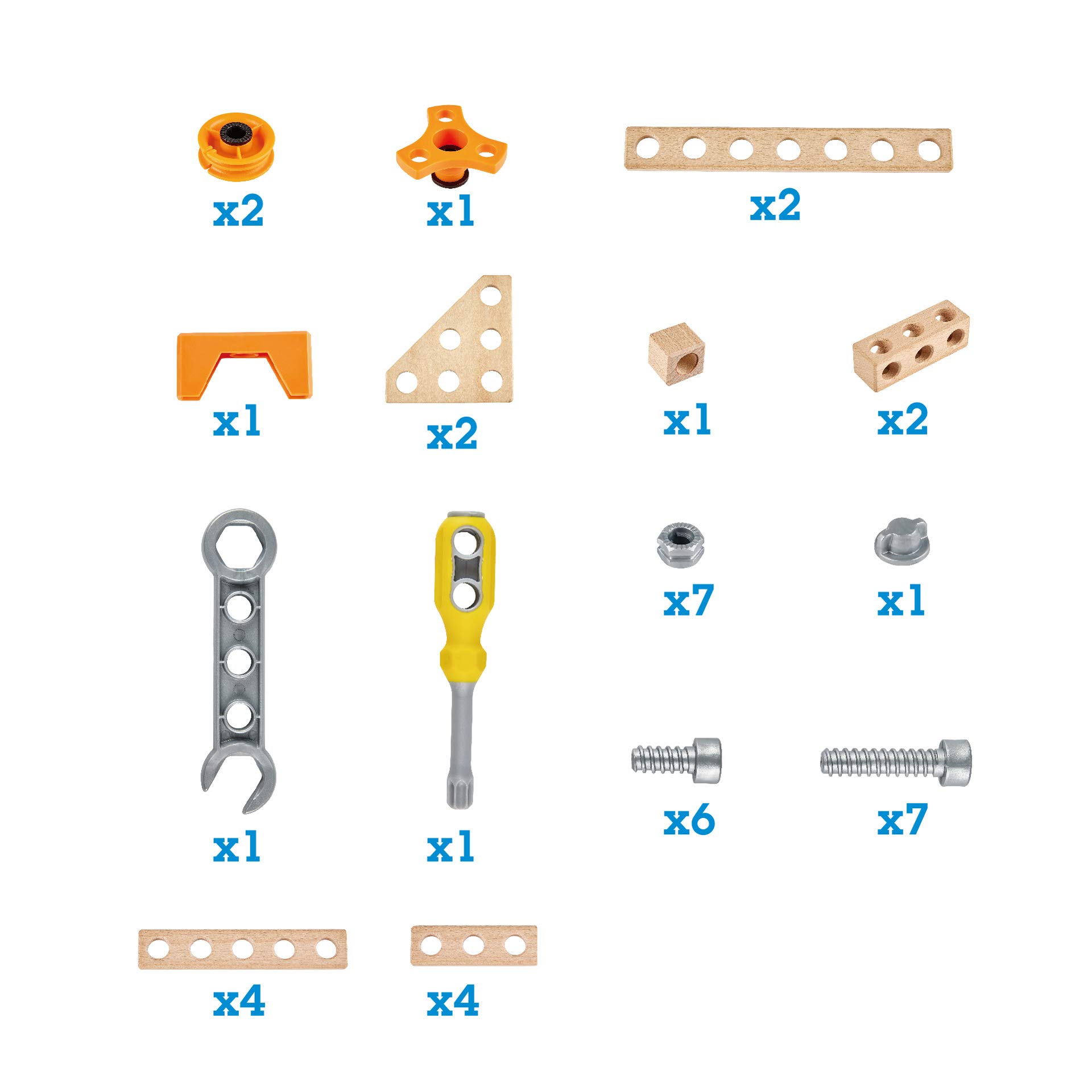 Hape Junior Inventor Starter Kit costruzioni 42 pezzi in legno