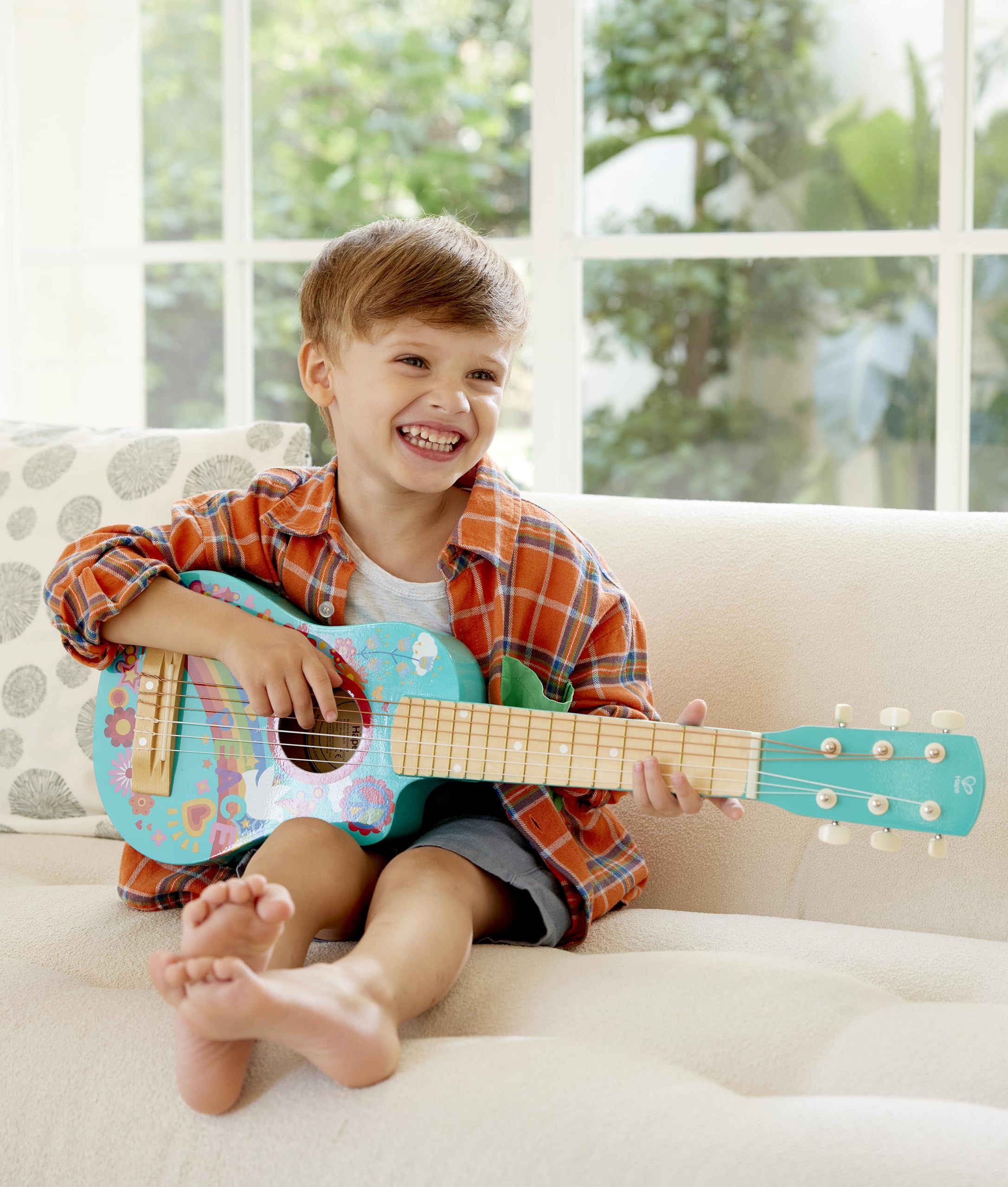 Hape Giochi musicali Chitarra Figli dei Fiori blu guitalele