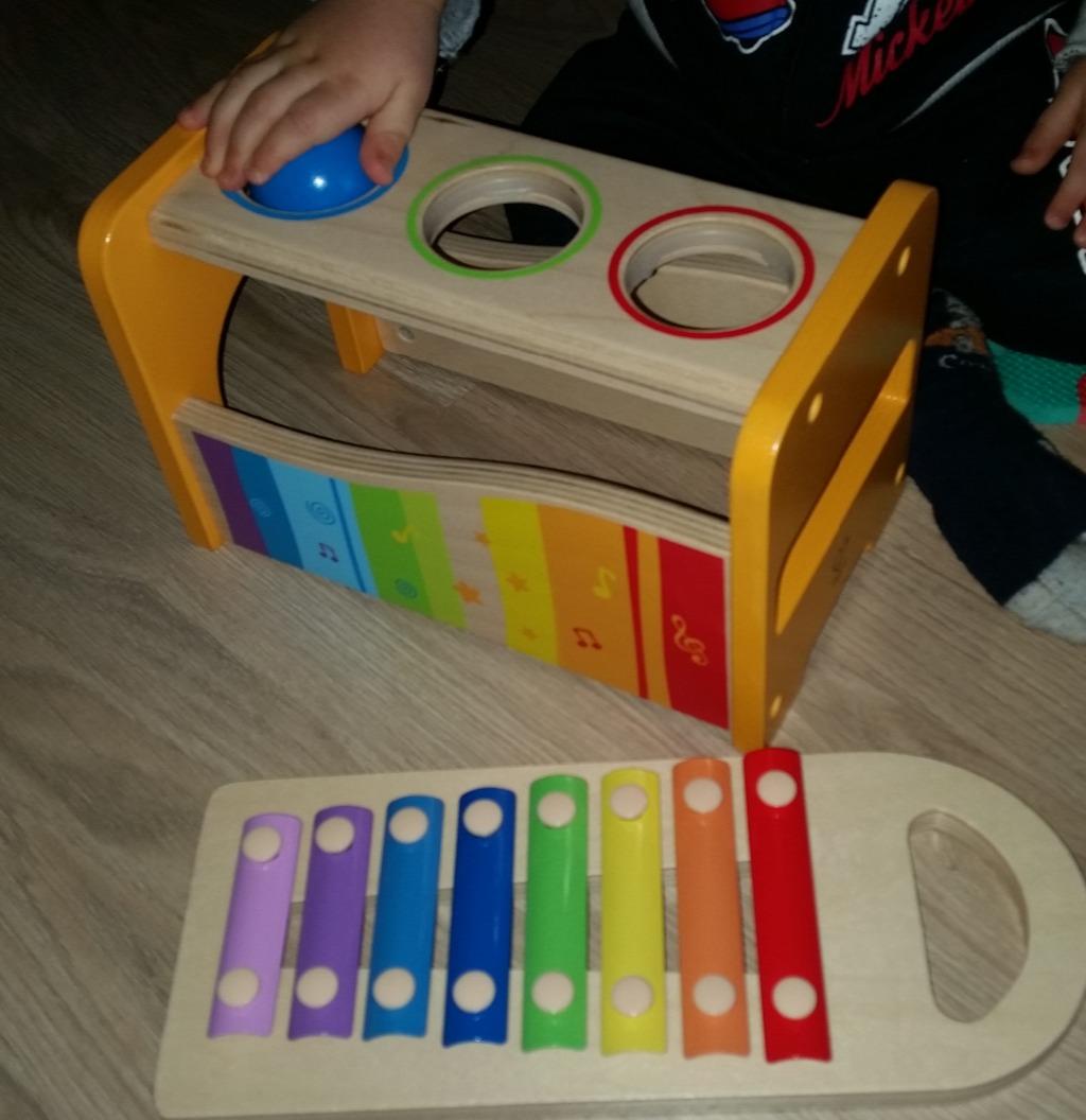 Hape Giochi musicali Banco delle Palline con Xilofono giocattolo in legno