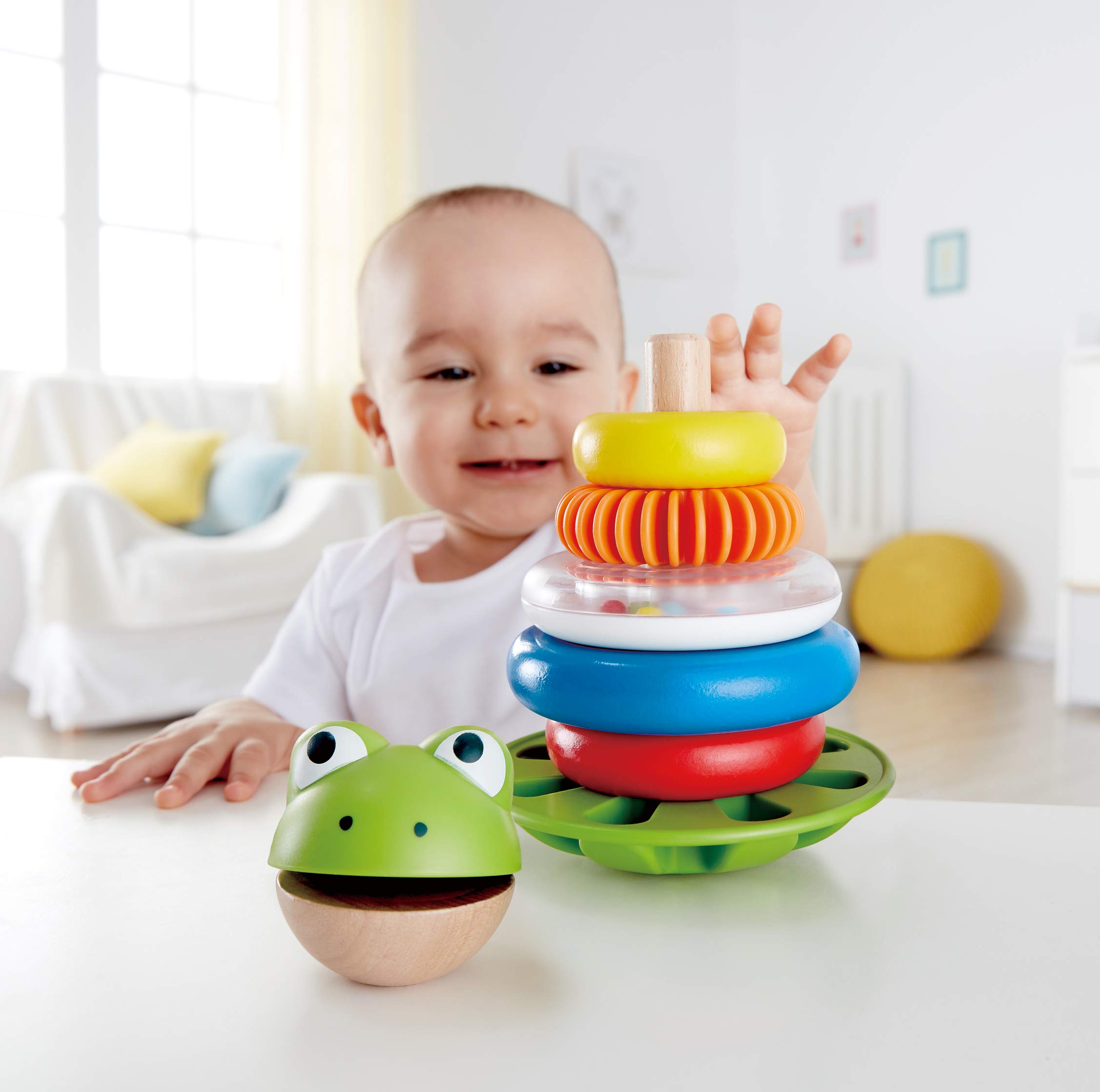 Hape Giocattoli per le abilità motorie Mr. Ranocchio impilabile sonoro