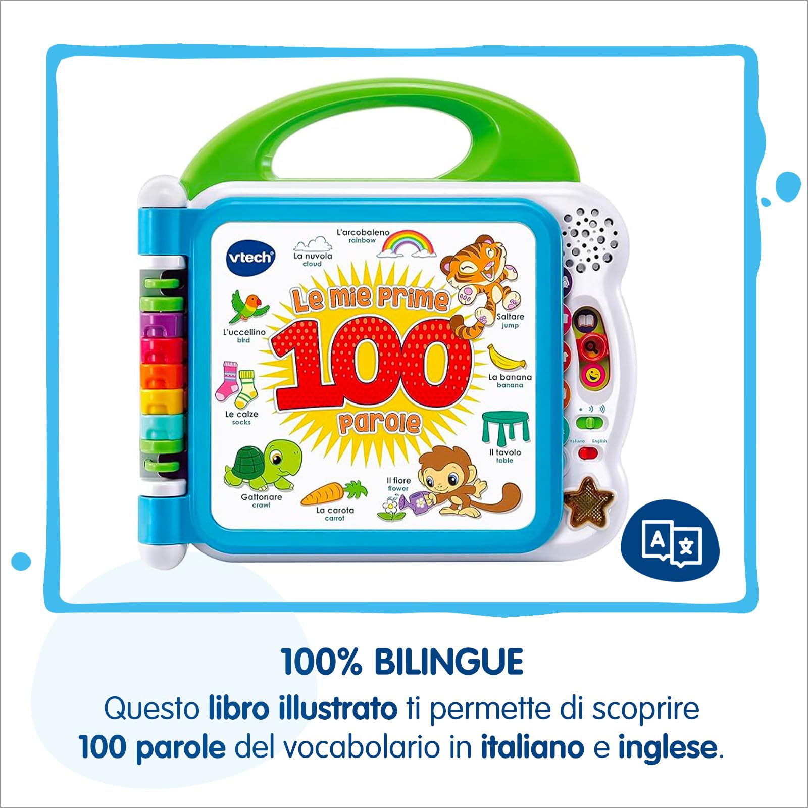 VTech Giocattoli 1-3 anni Il Mio Primo Libro Illustrato 100 Parole libro bilingue