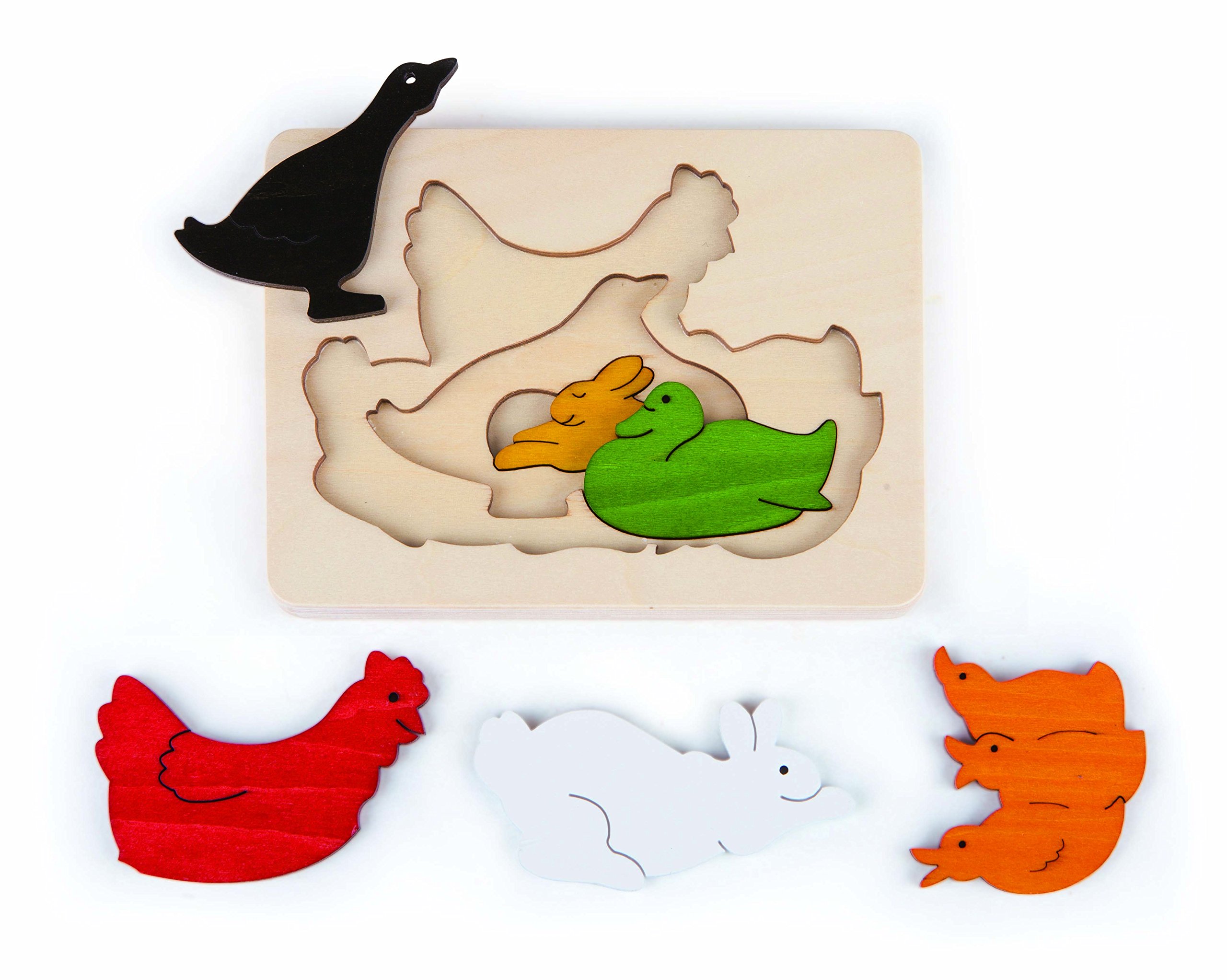 Hape Puzzle Chicken and Friends puzzle a strati