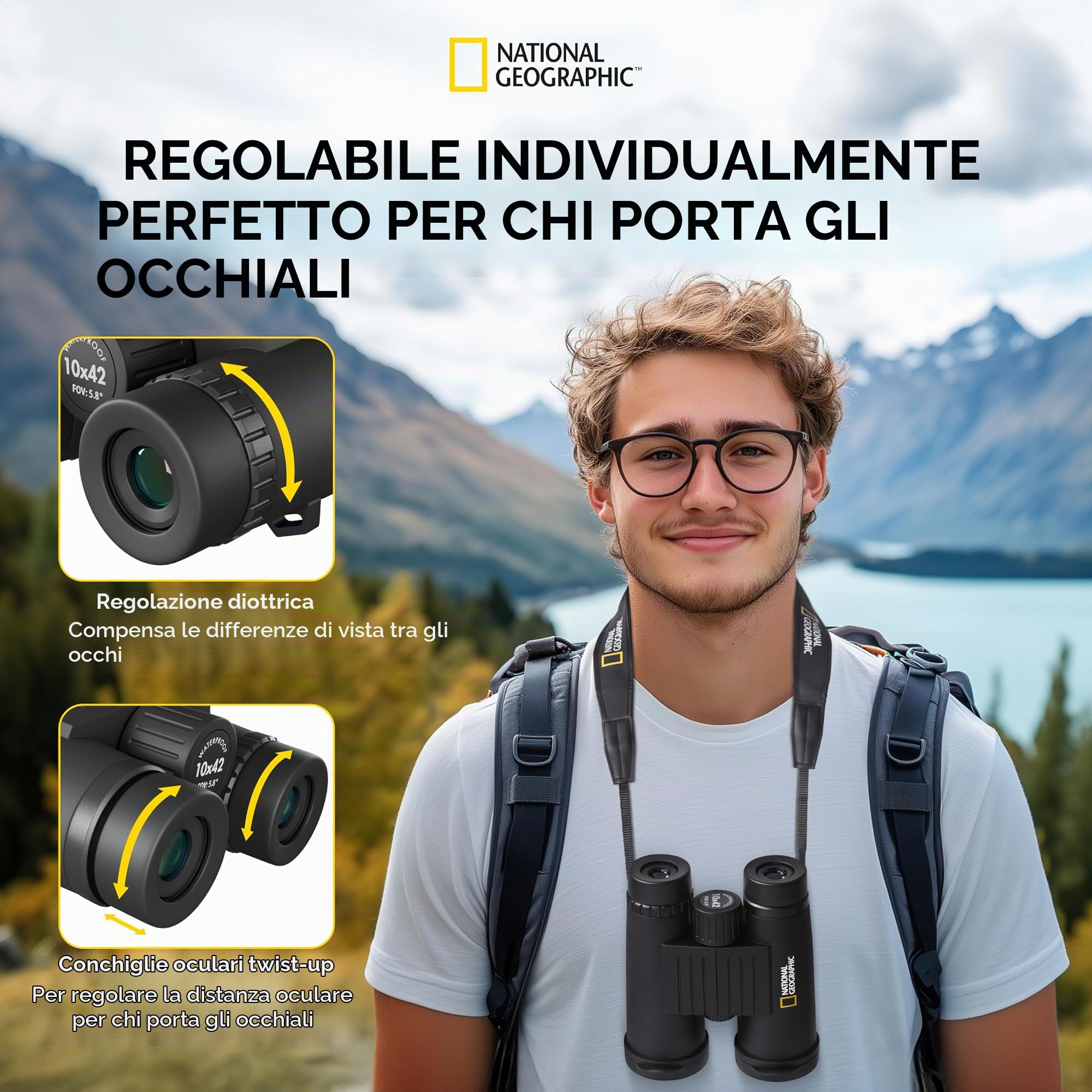 National Geographic Binocoli 10x42 Binocolo impermeabile