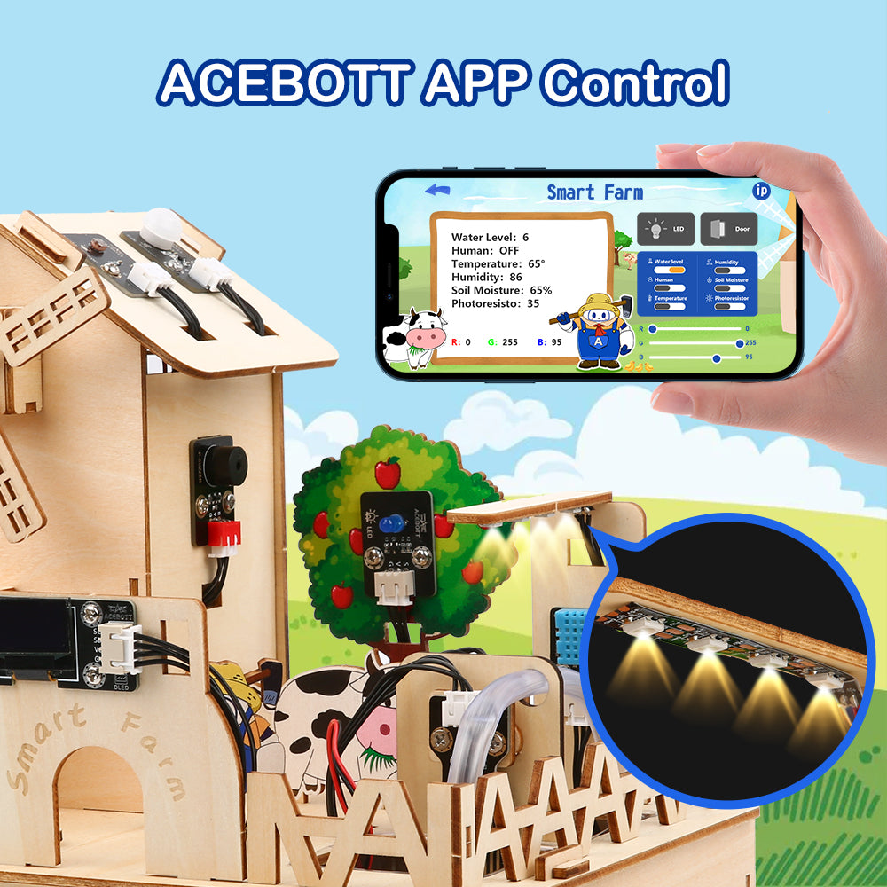 ACEBOTT Explorer Series QE002 ESP32 Smart Farm IoT Starter Kit kit fattoria intelligente