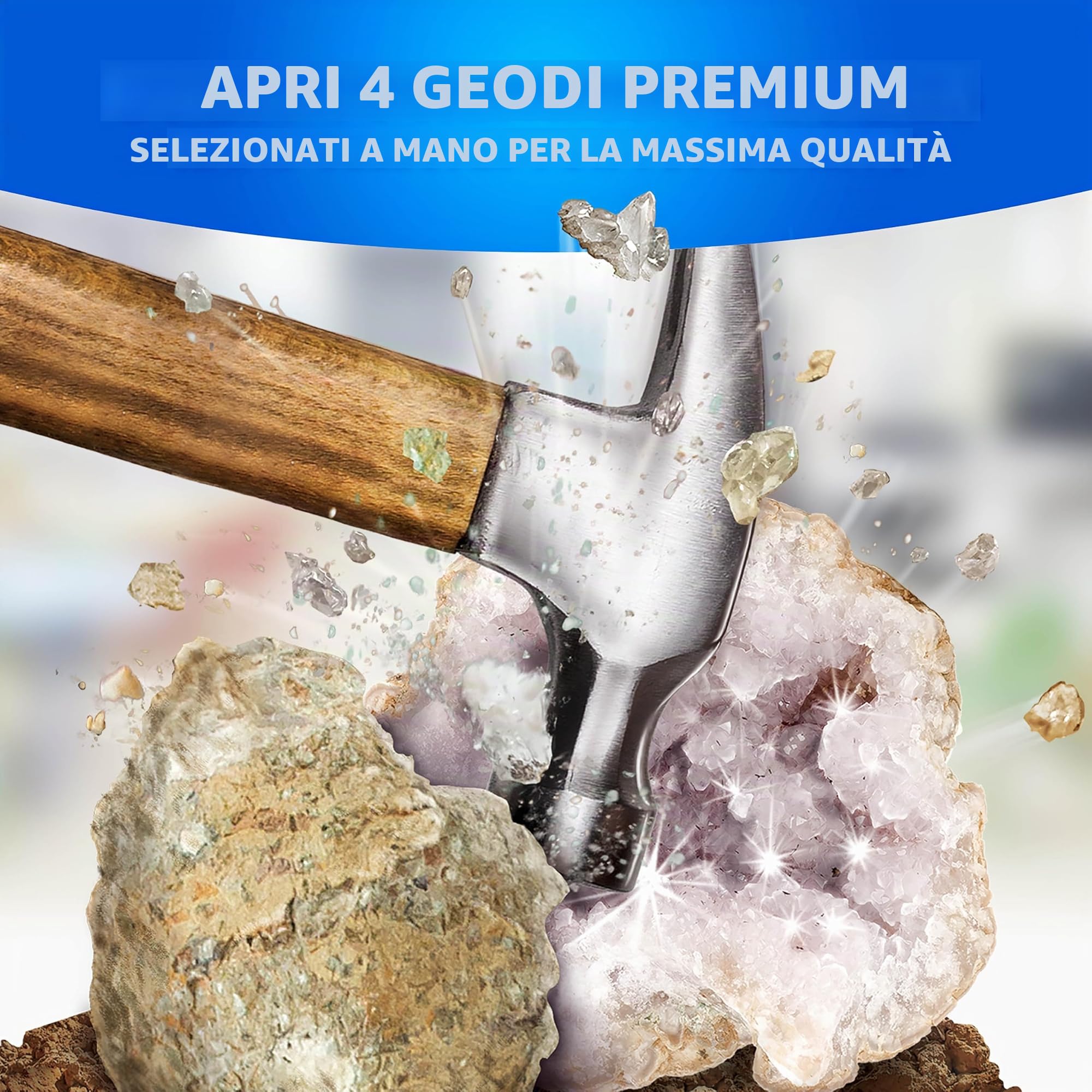 National Geographic Break Open kit scientifico con 4 geodi e occhiali