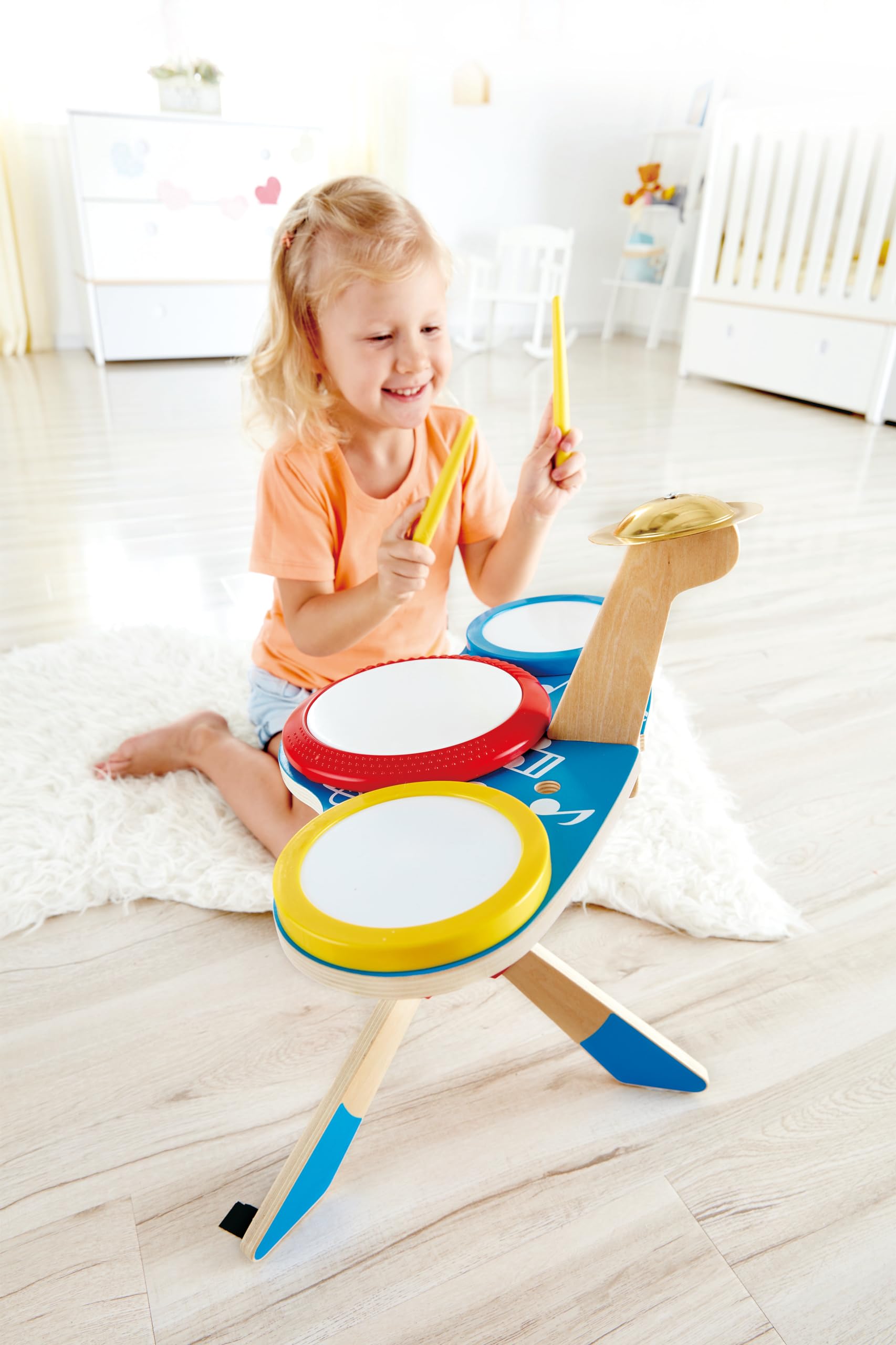 Hape Giochi musicali Set Batteria e Piatti batteria per bambini