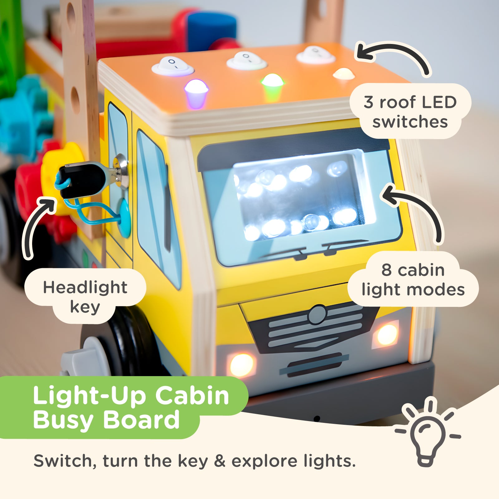 Nene Toys Vehicles & Adventure Tool Truck Busy Board camion attrezzi con luci