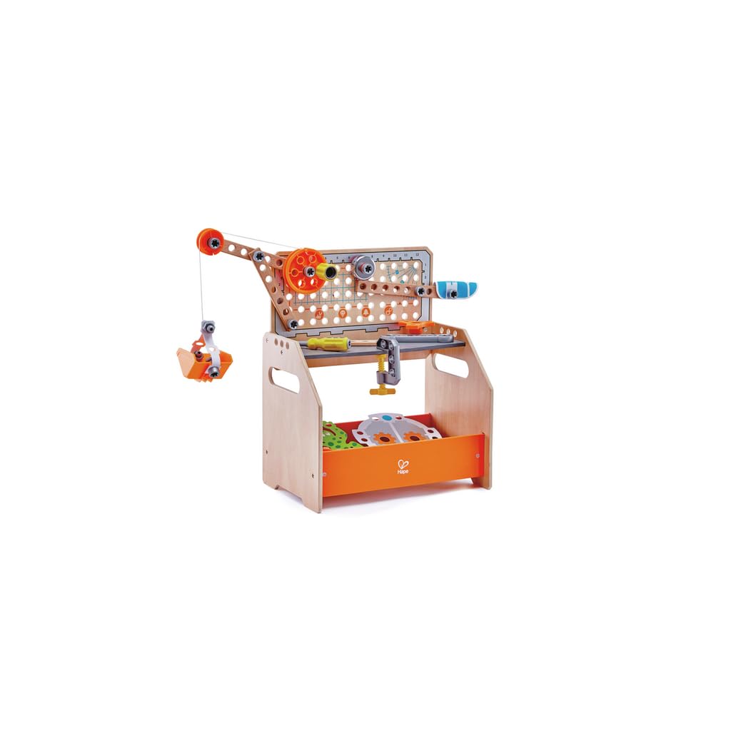 Hape Junior Inventor Banco da lavoro medio laboratorio in legno 58 pezzi