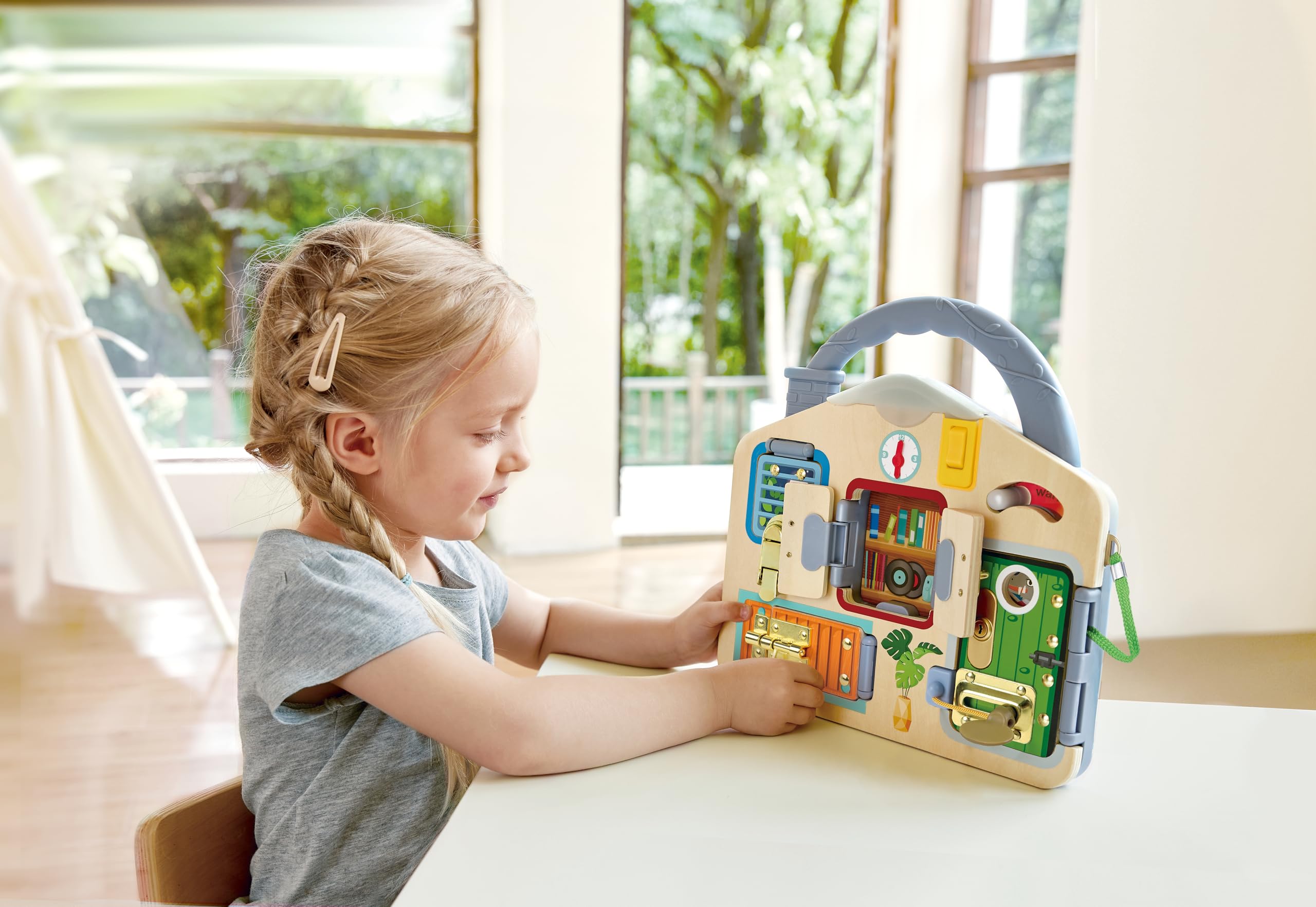 Hape Giocattoli educativi Activity Board multicolore con serrature